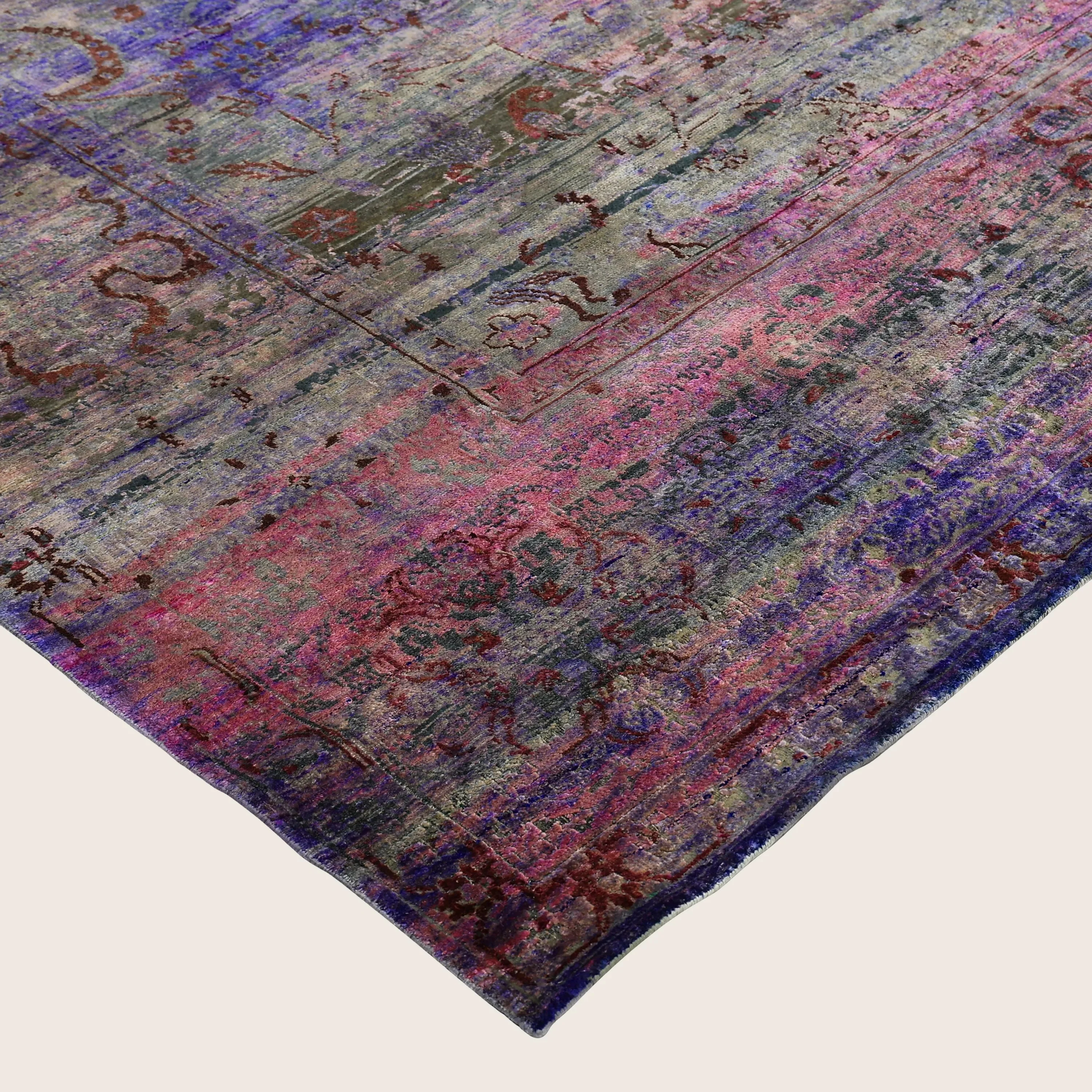 Purple Alchemy Traditional Silk Rug - 9' x 13' - Image 2