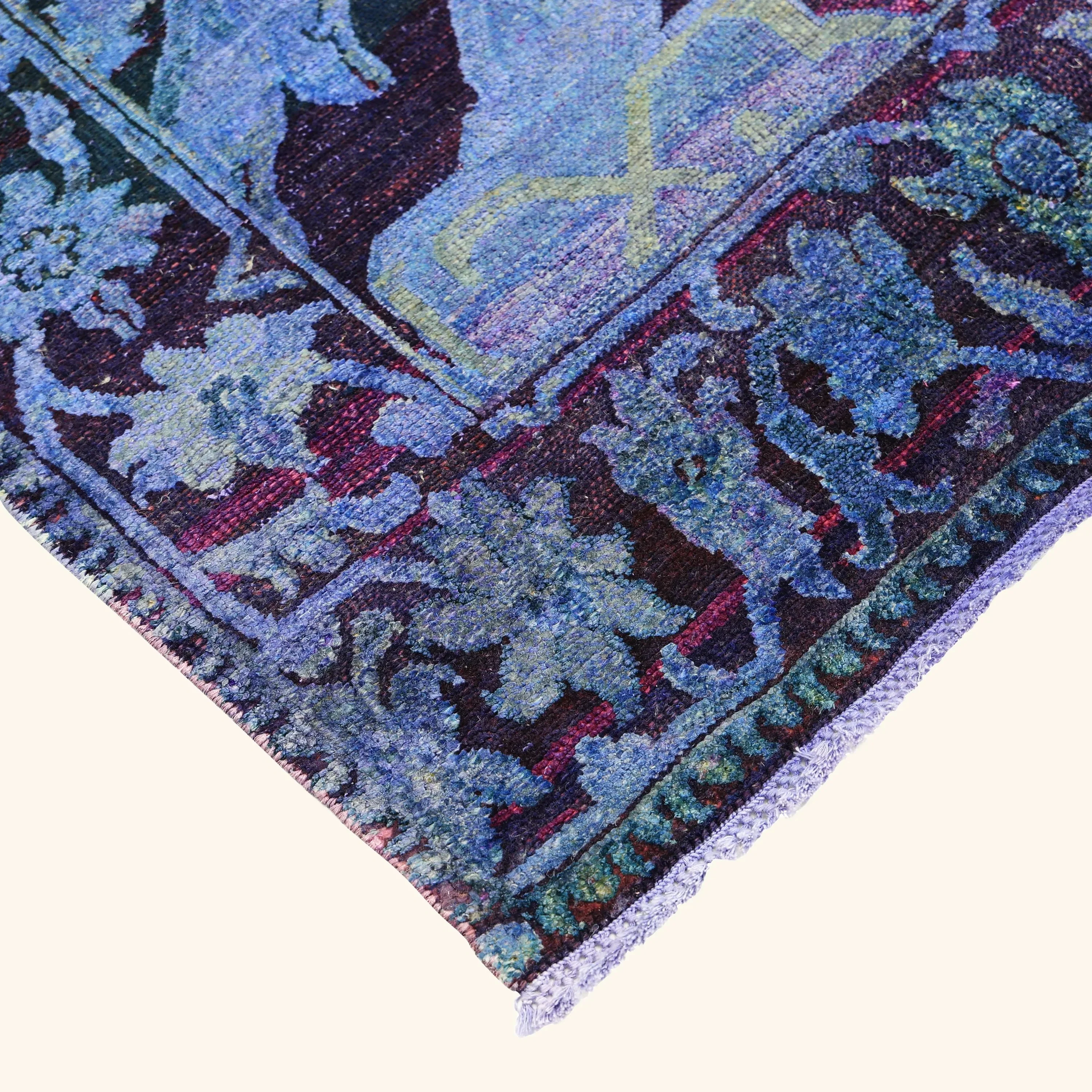 Purple Alchemy Traditional Silk Wool Blend Rug - 7'4" x 8'5" - Image 2