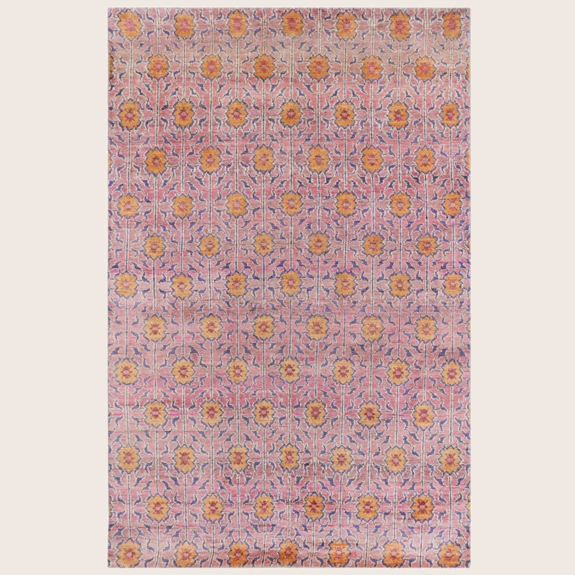Purple Aura Contemporary Saree Silk Rug