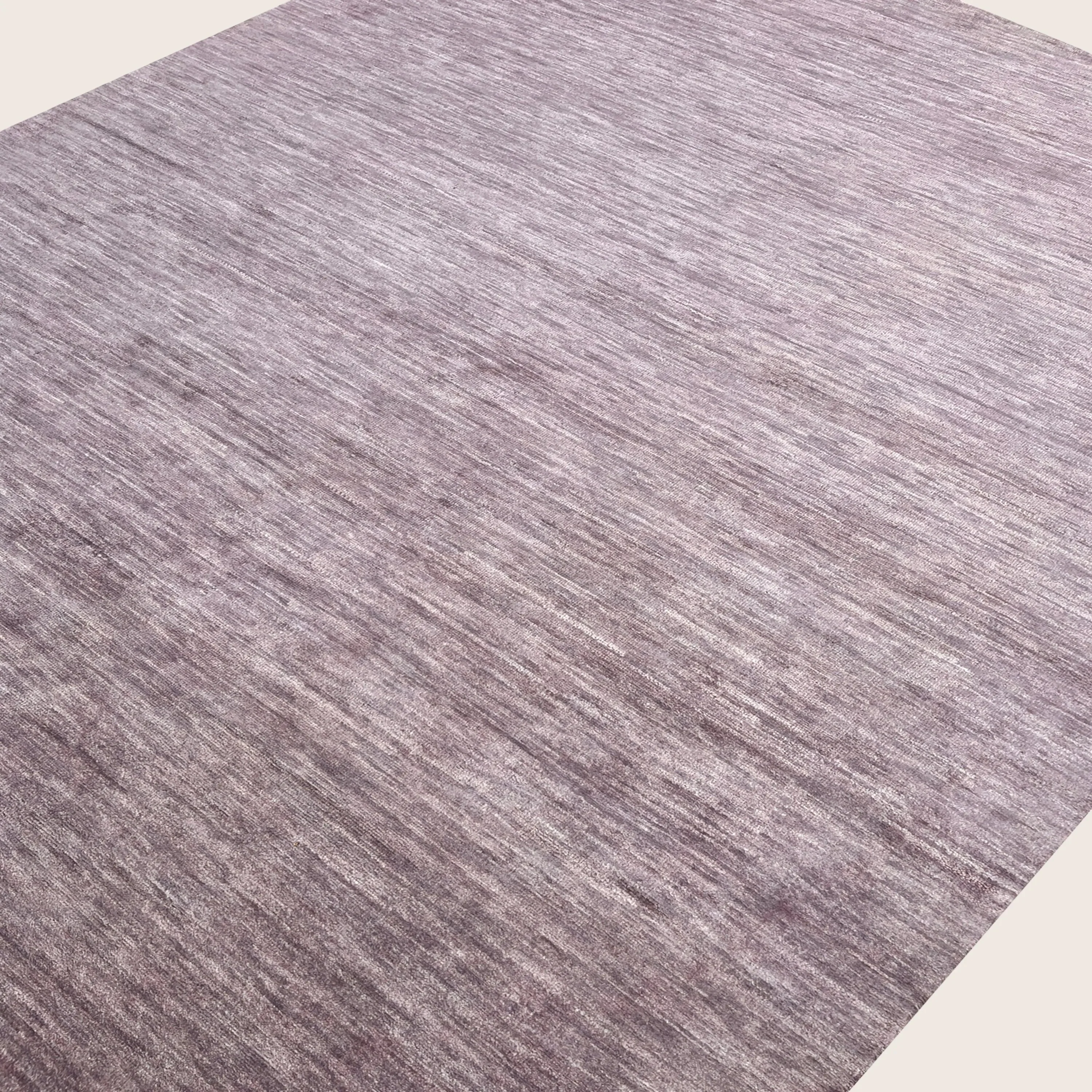 Purple Solid Wool Silk Blend Rug - 6' x 9' - Image 3