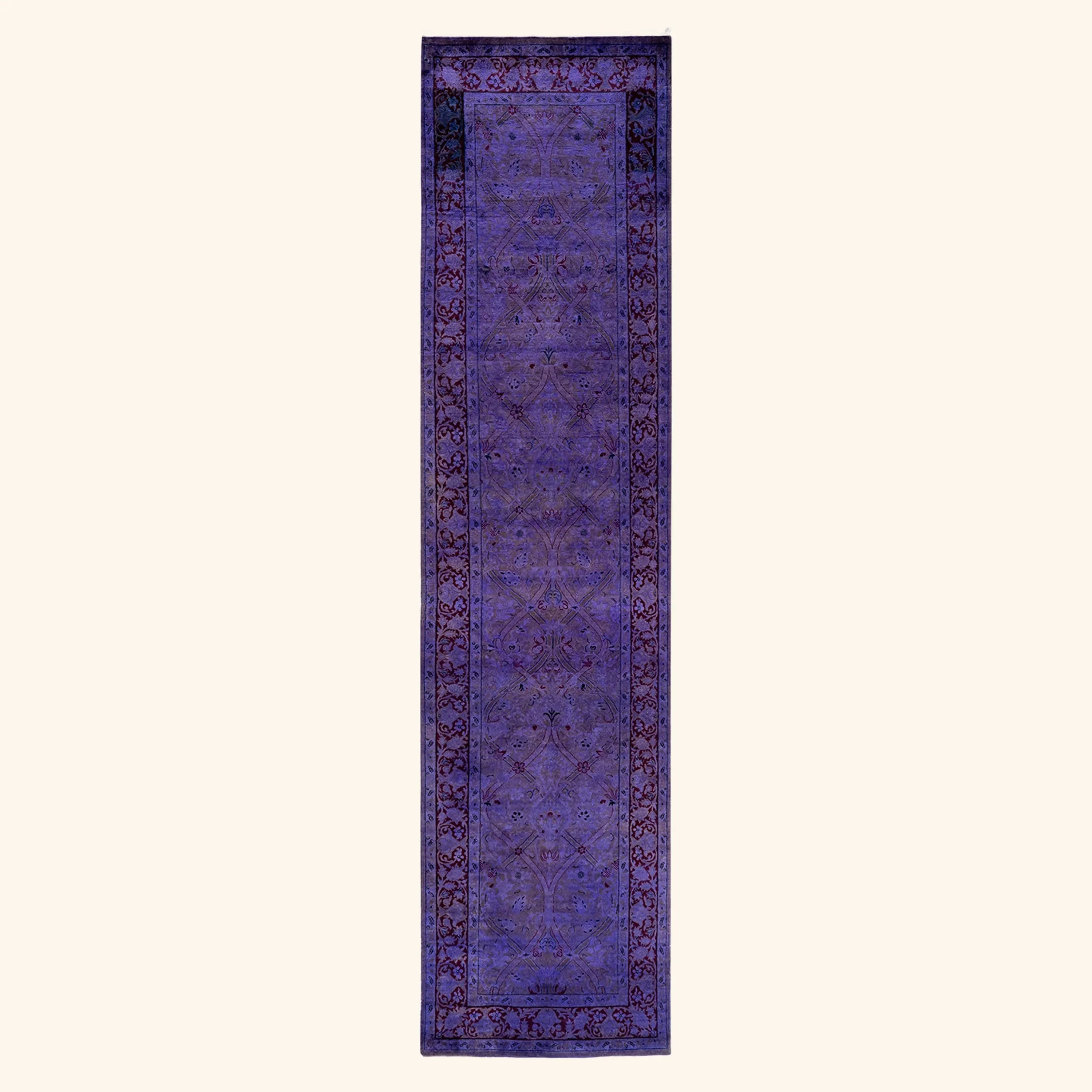 Purple Samsara Wool Runner - 2'5" x 10'2"