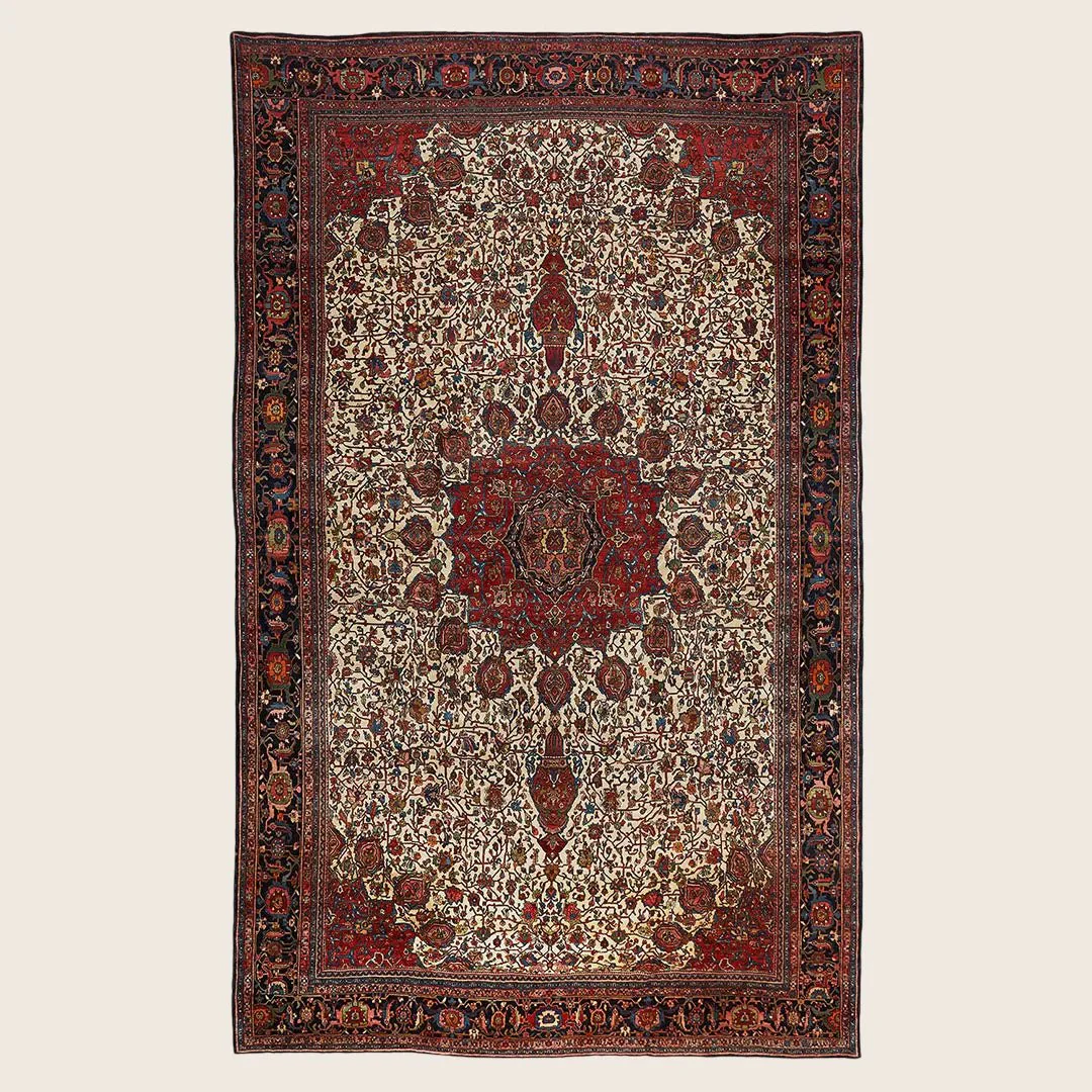 Red Antique Persian Bidjar Rug - 10'1" x 18'