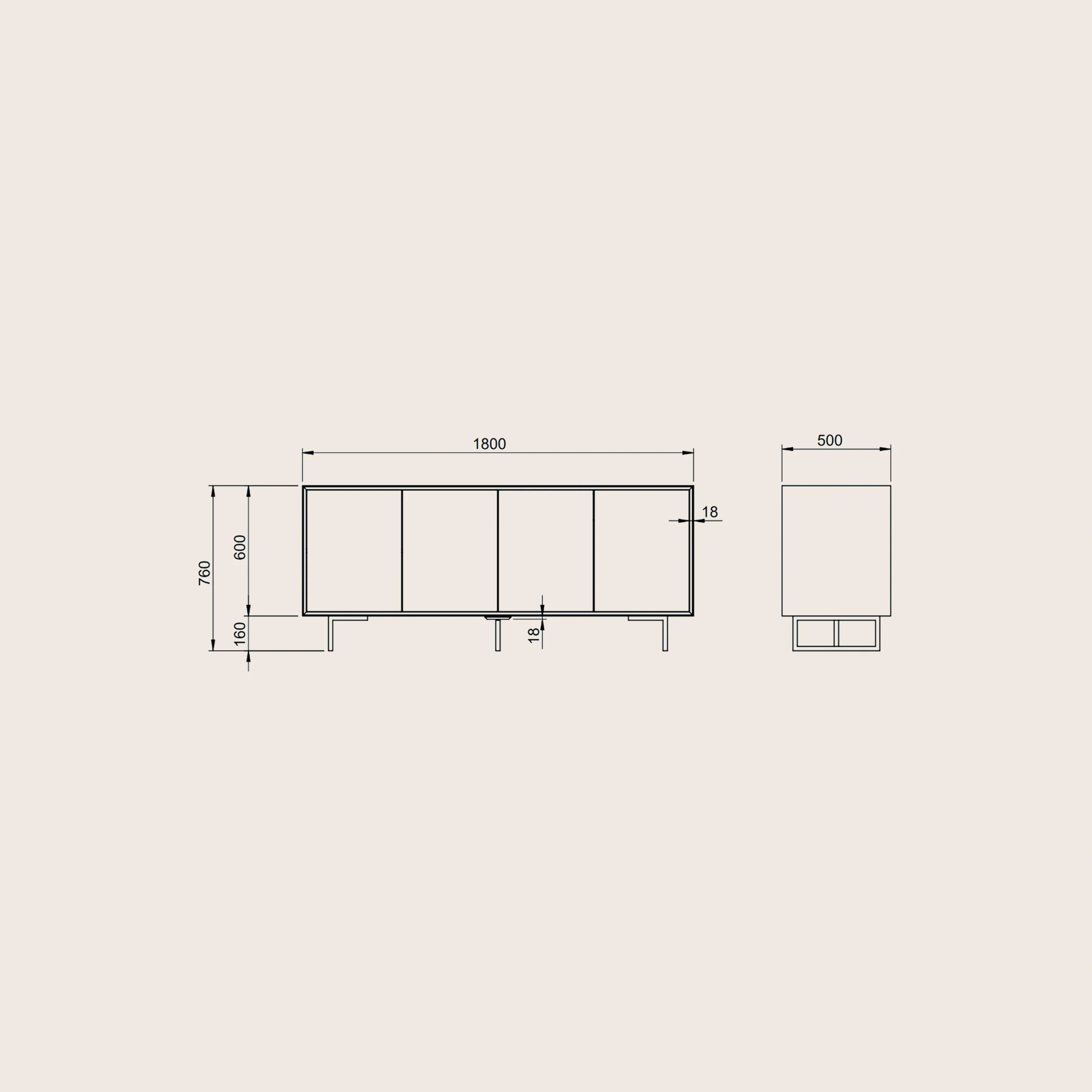 Quadrum Wood Buffet - Image 26
