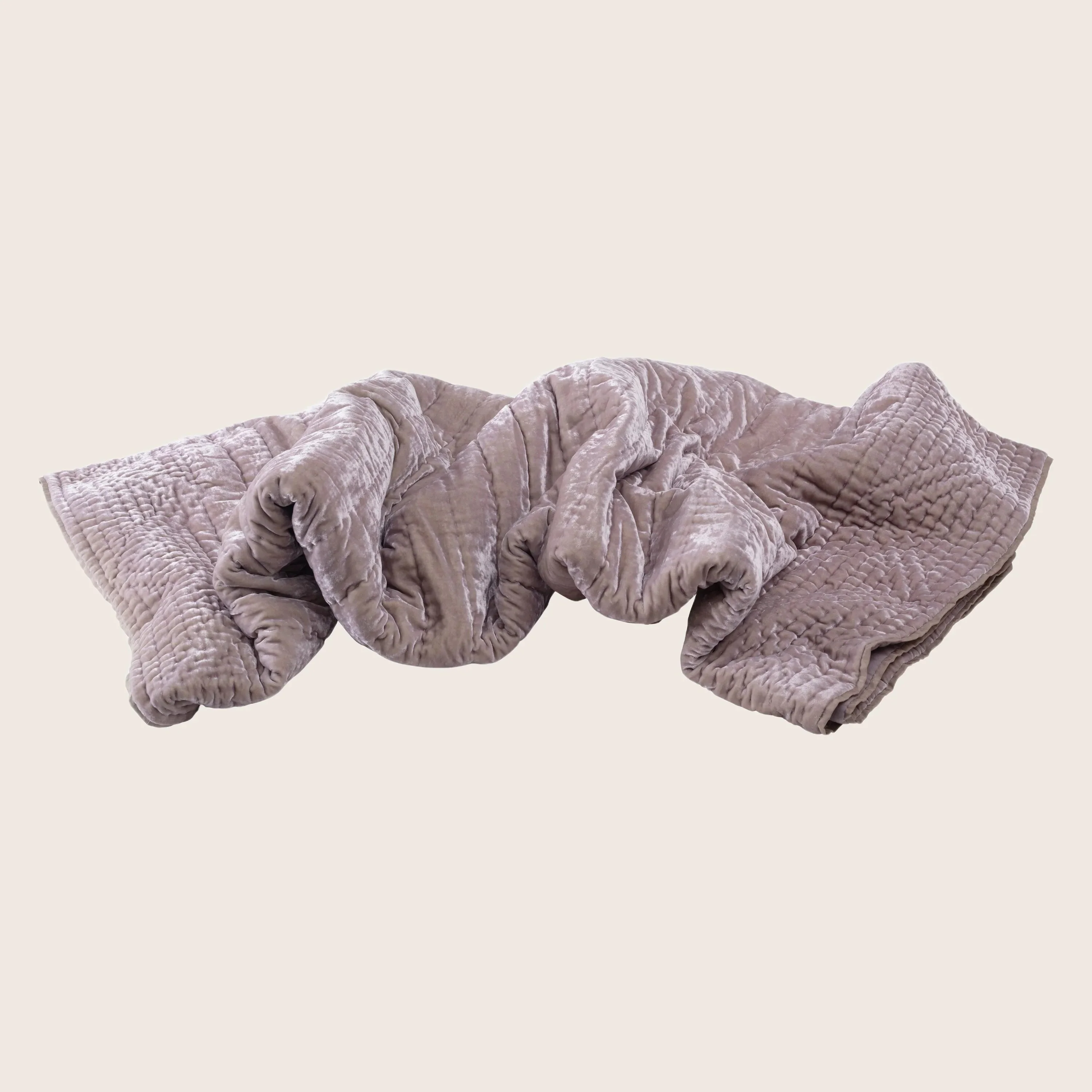 Quilted Throw, Soft Lavender - Image 2