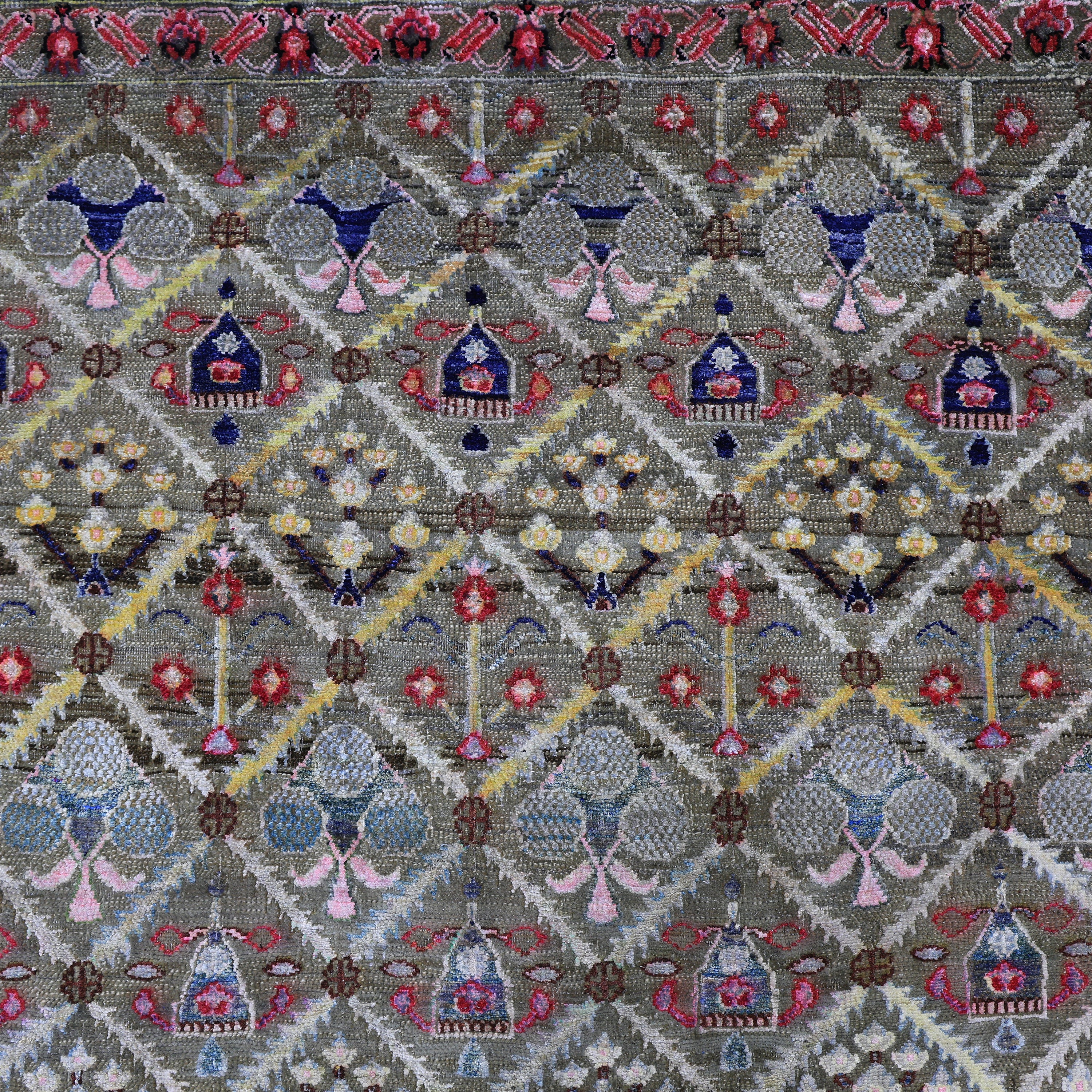 Red Alchemy Traditional Silk Wool Blend Rug - 9' x 13'5" - Image 3