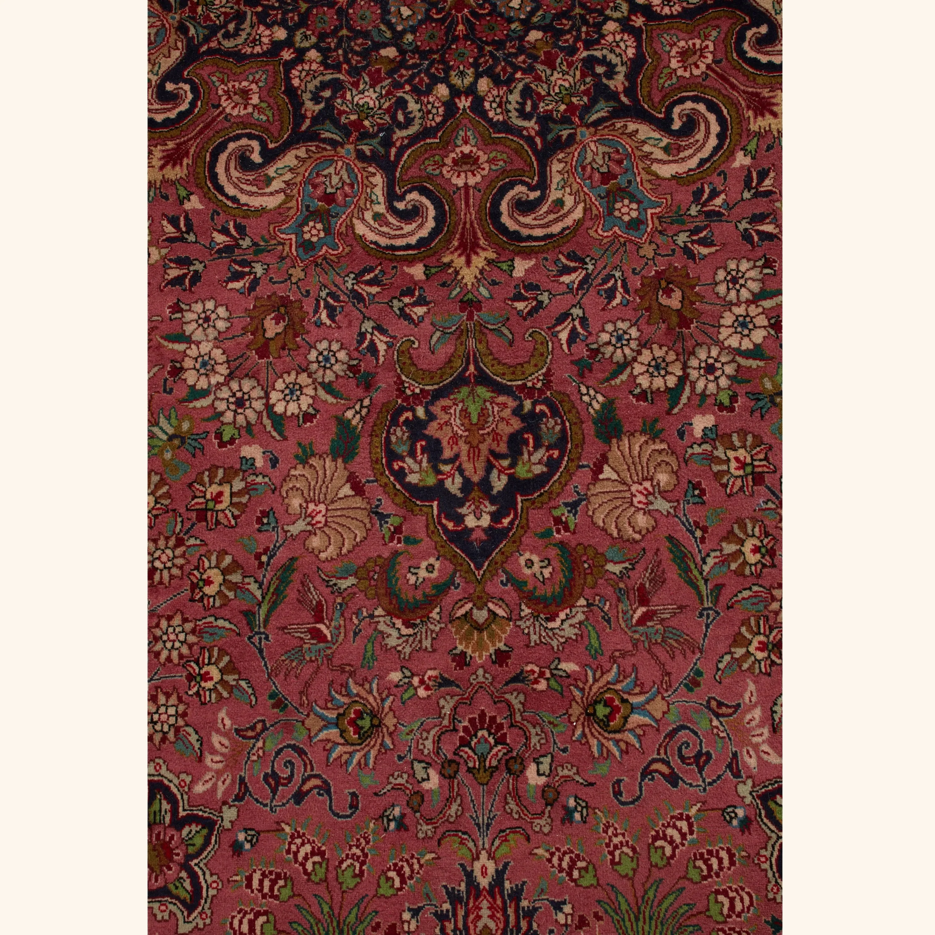 Red Traditional Persian Tabriz Wool Rug - 8' x 11'7" - Image 5