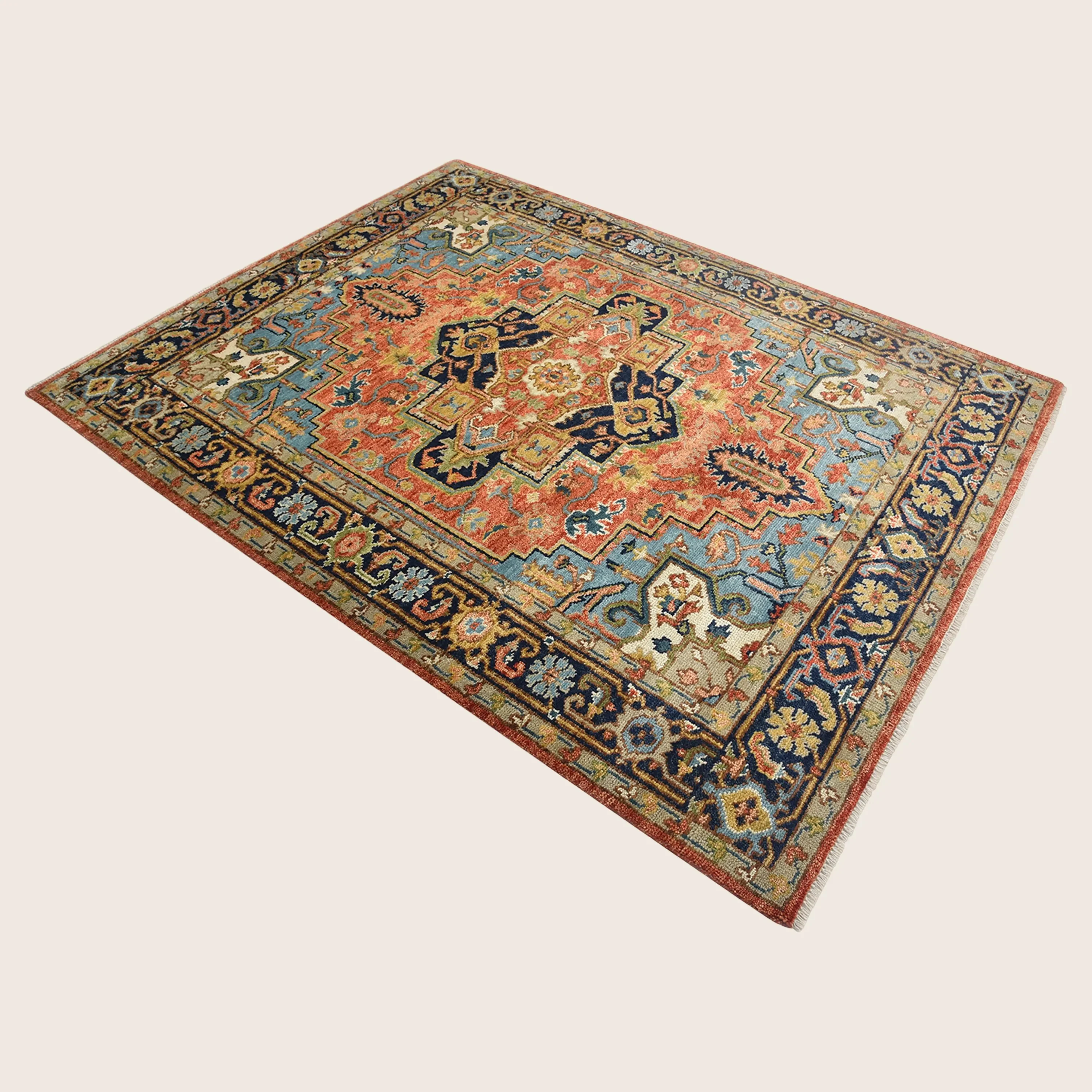 Red Traditional Wool Rug - Image 9