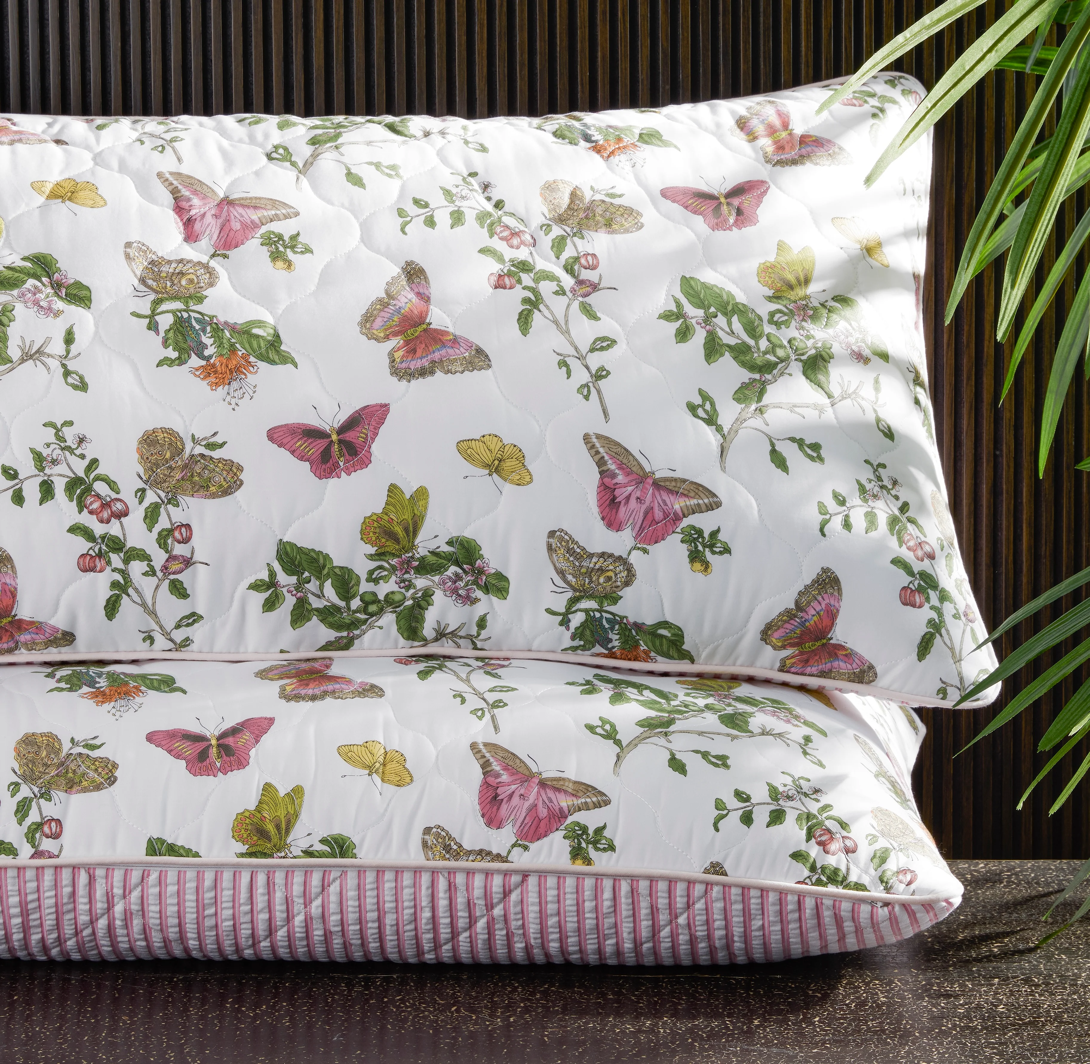 Reversible Baudin Butterfly Quilted Lumbar Pillow Cover - Image 2