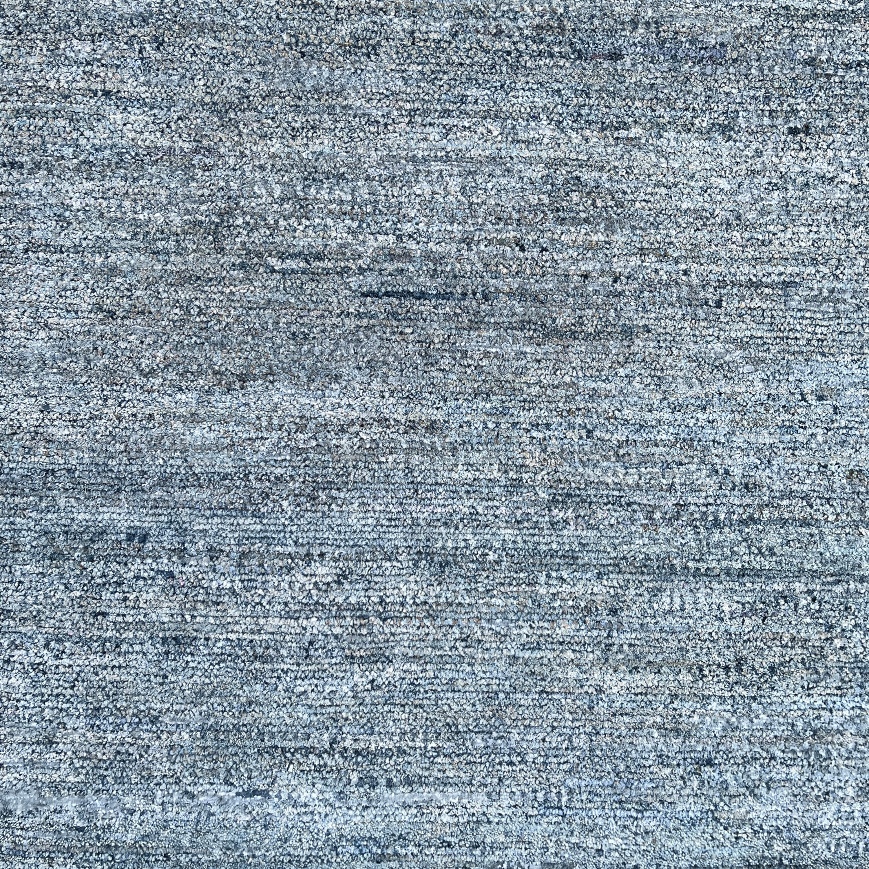 Blue Solid Textured Silk Rug - 8' x 10' - Image 2