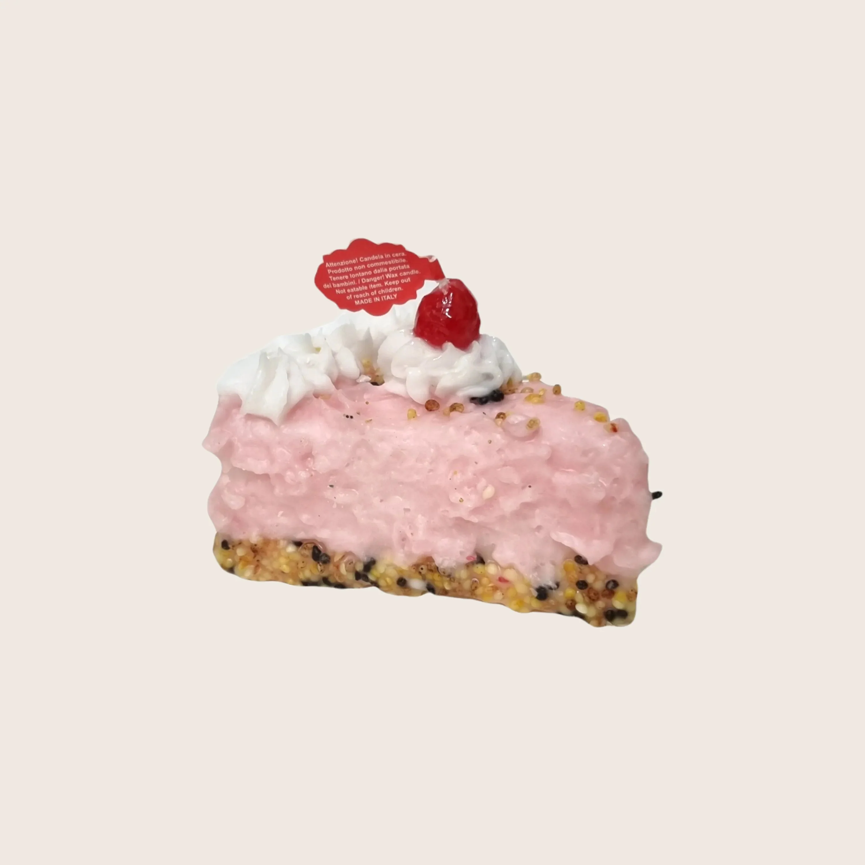 Rosa Torta Cake Slice Candle