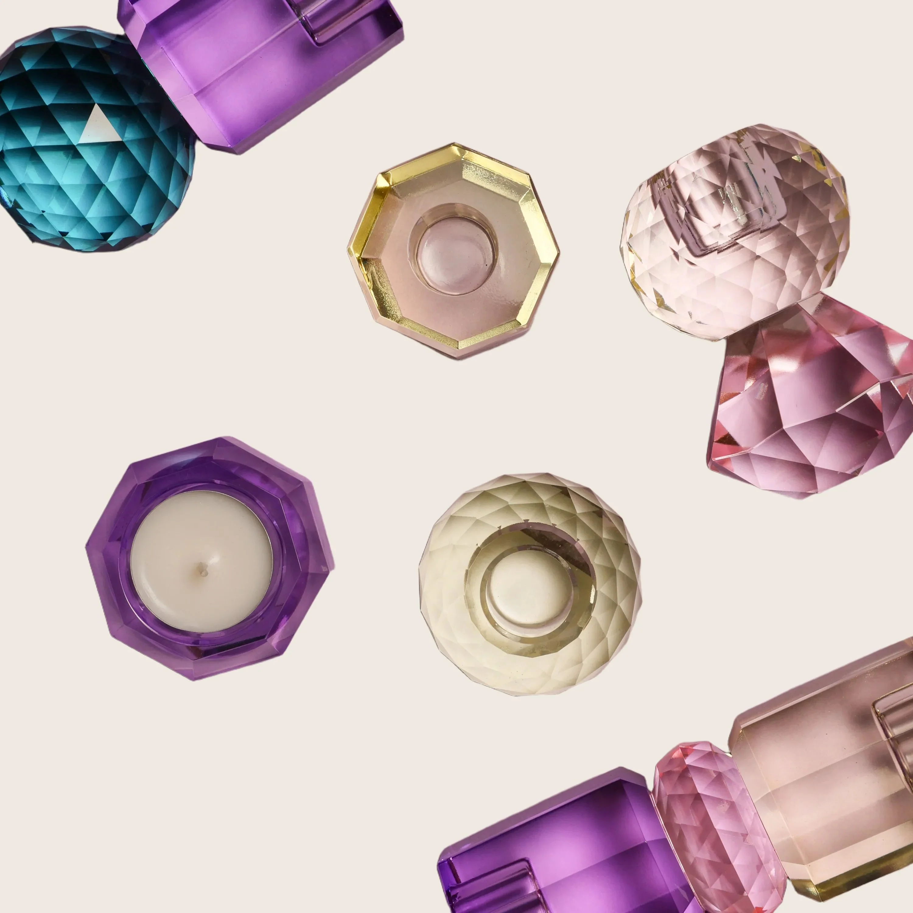 Round Crystal Candle Holder - Image 2