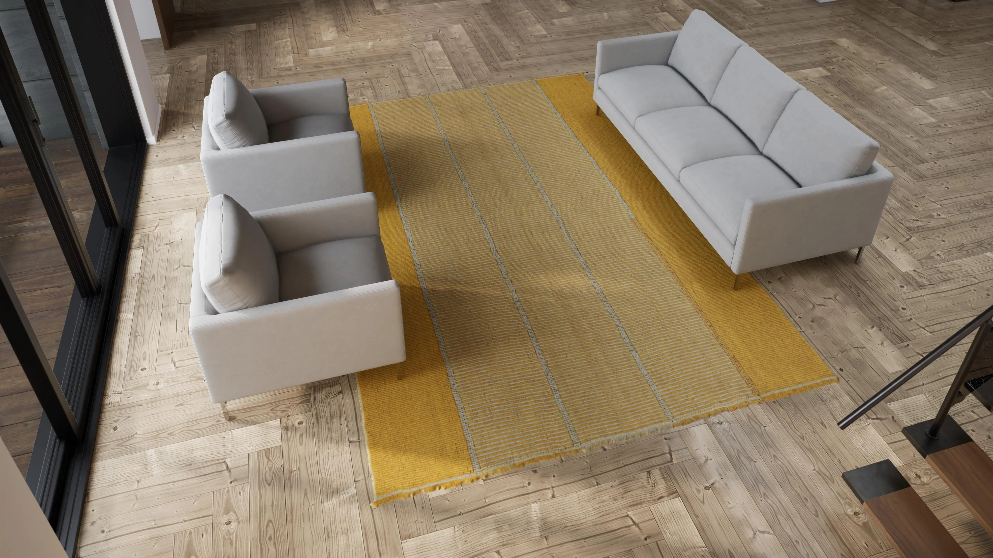 Contemporary Striped Kilim - 8'8" x 12' - Image 9