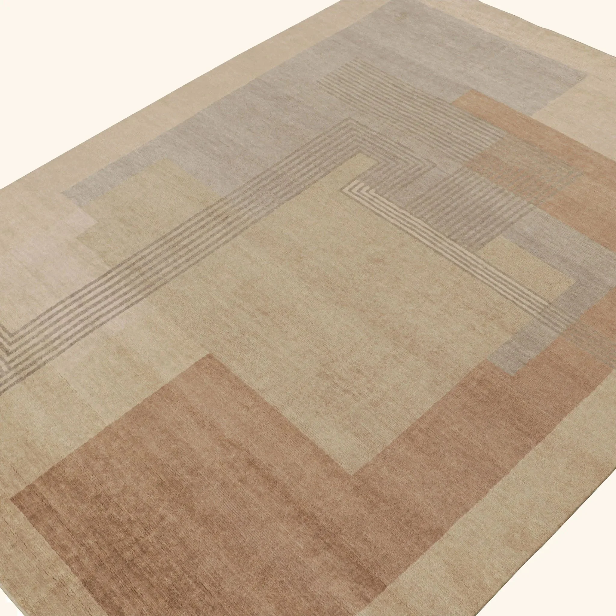 Brown Modern Wool Rug - 9' x 11'8" - Image 2