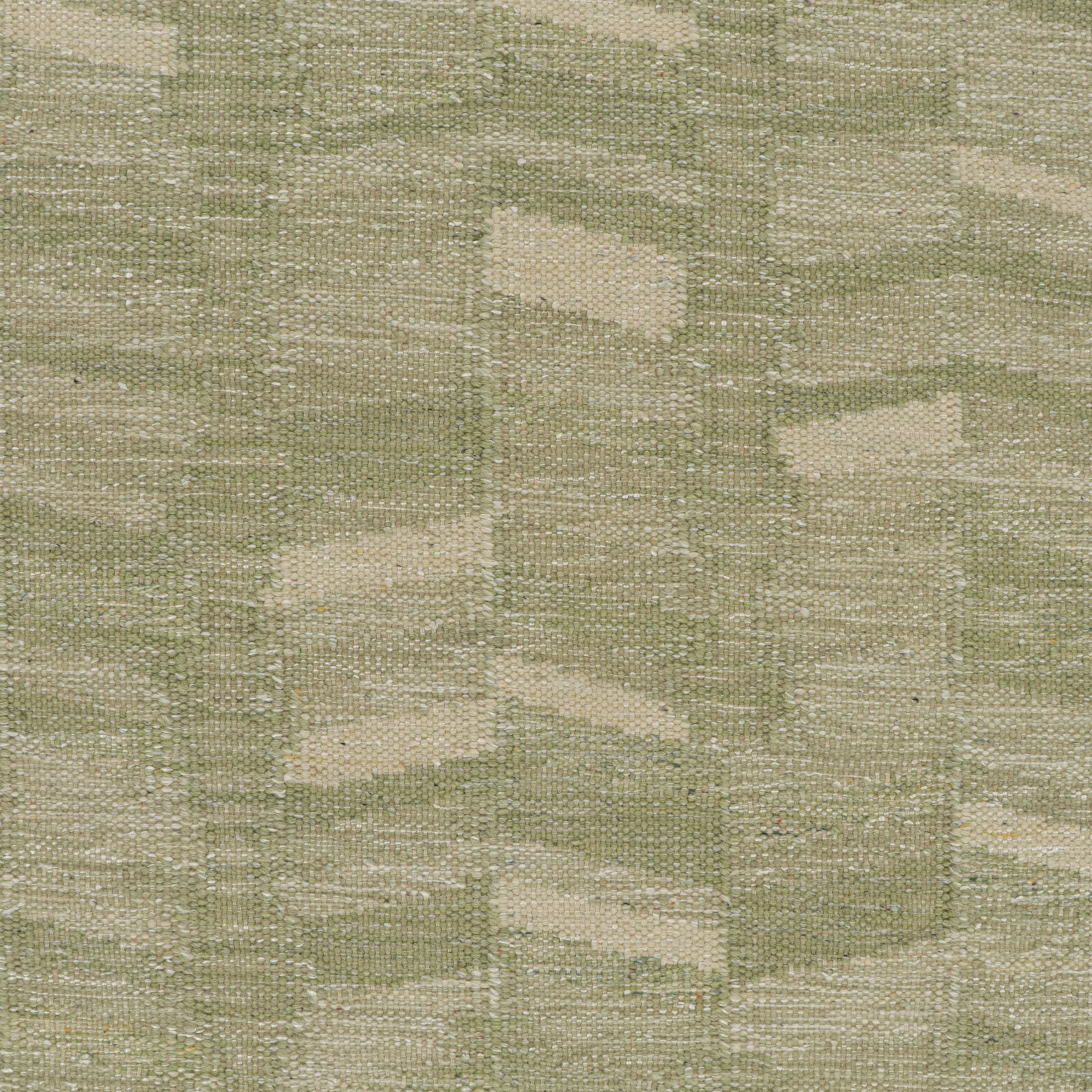 Green Swedish Flatweave Wool Rug - 9'2" x 12' - Image 4