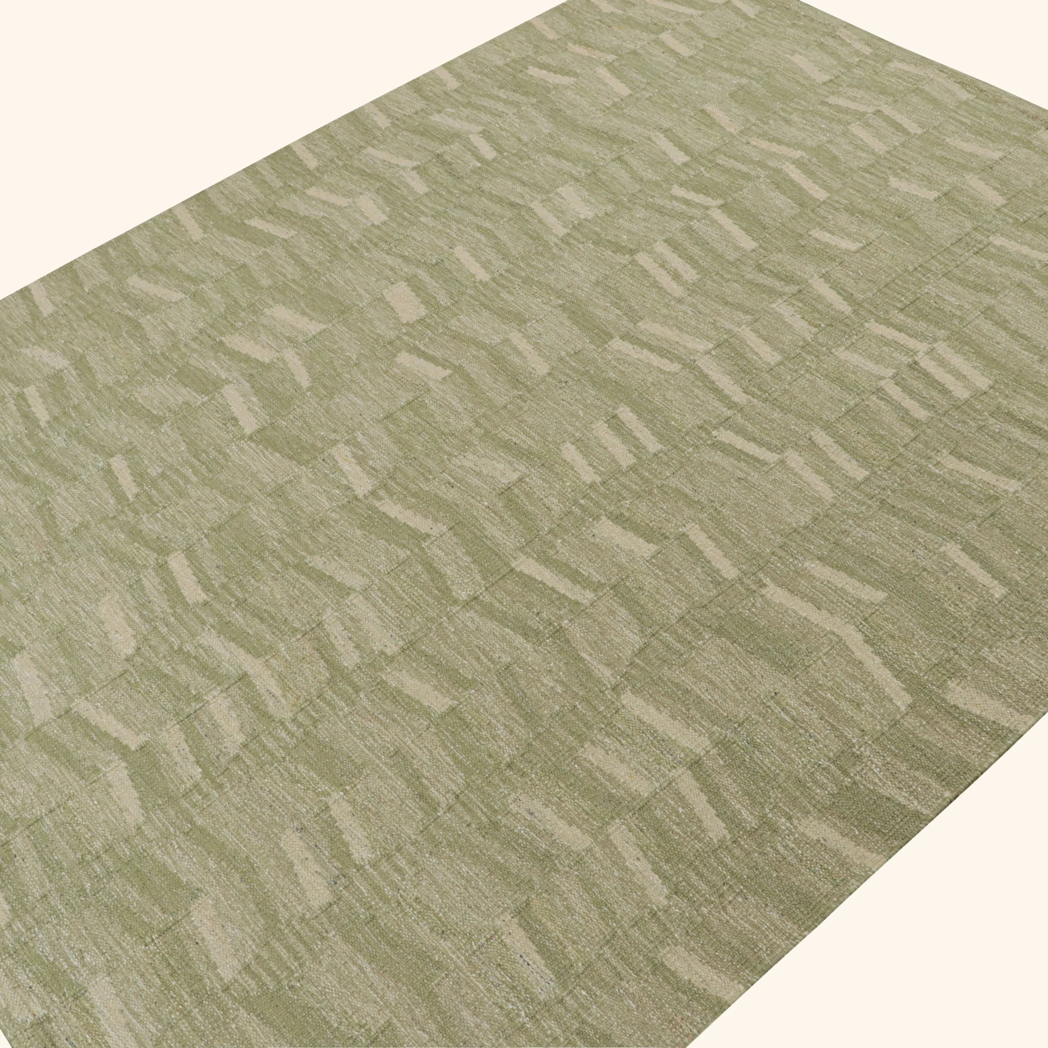 Green Swedish Flatweave Wool Rug - 9'2" x 12' - Image 6