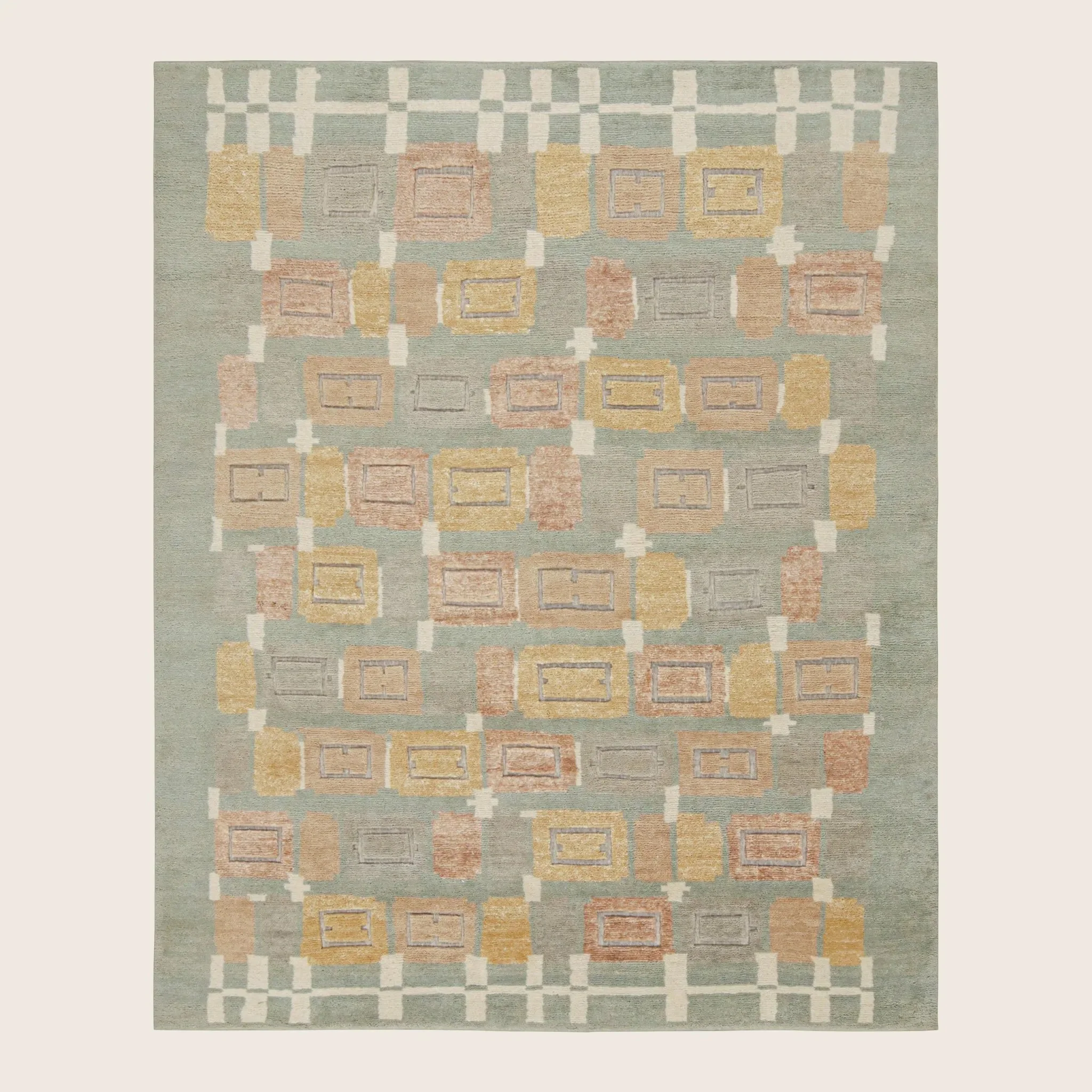 Green Modern Wool Silk Blend Rug - 7'10" x 9'10" - Image 8