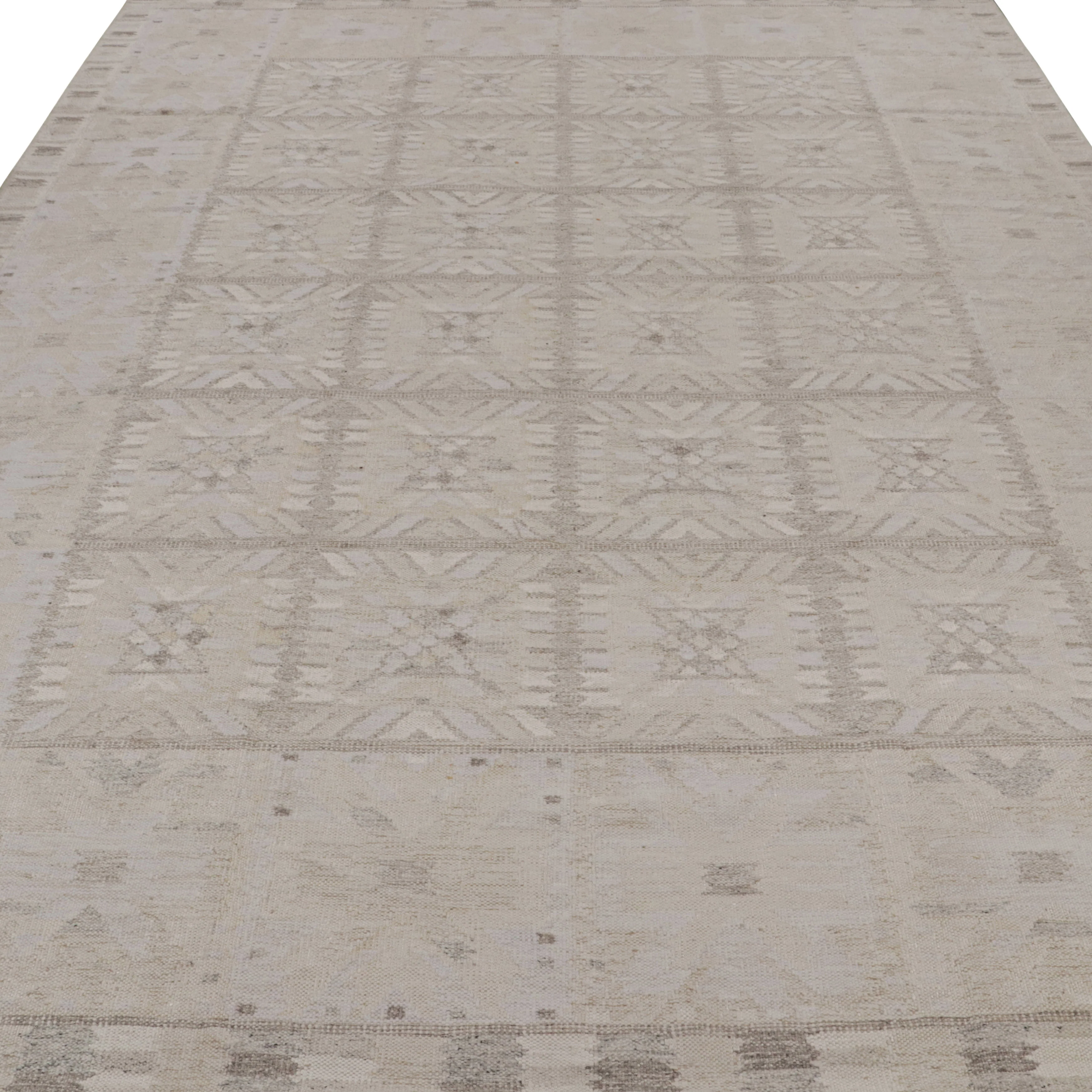 Grey Swedish Flatweave Wool Rug - 12'2" x 15'9" - Image 3