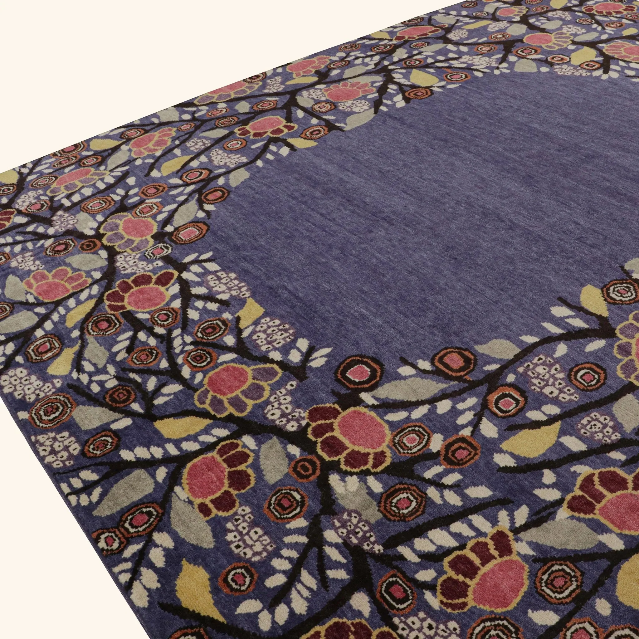 Purple Traditional Wool Rug - 11'2" x 13' - Image 2