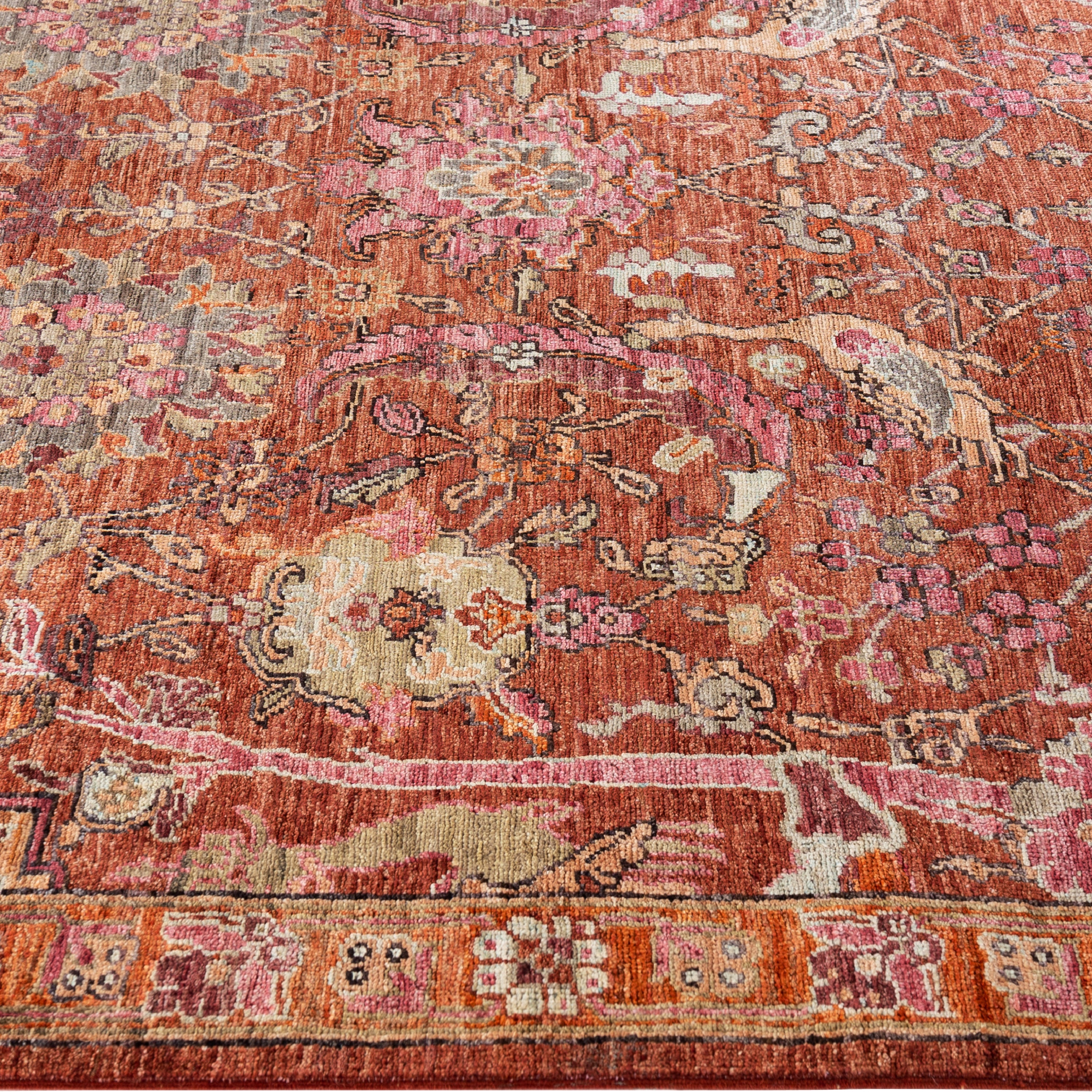 Rust Soluna Traditional Wool Rug - 6' x 9' - Image 4