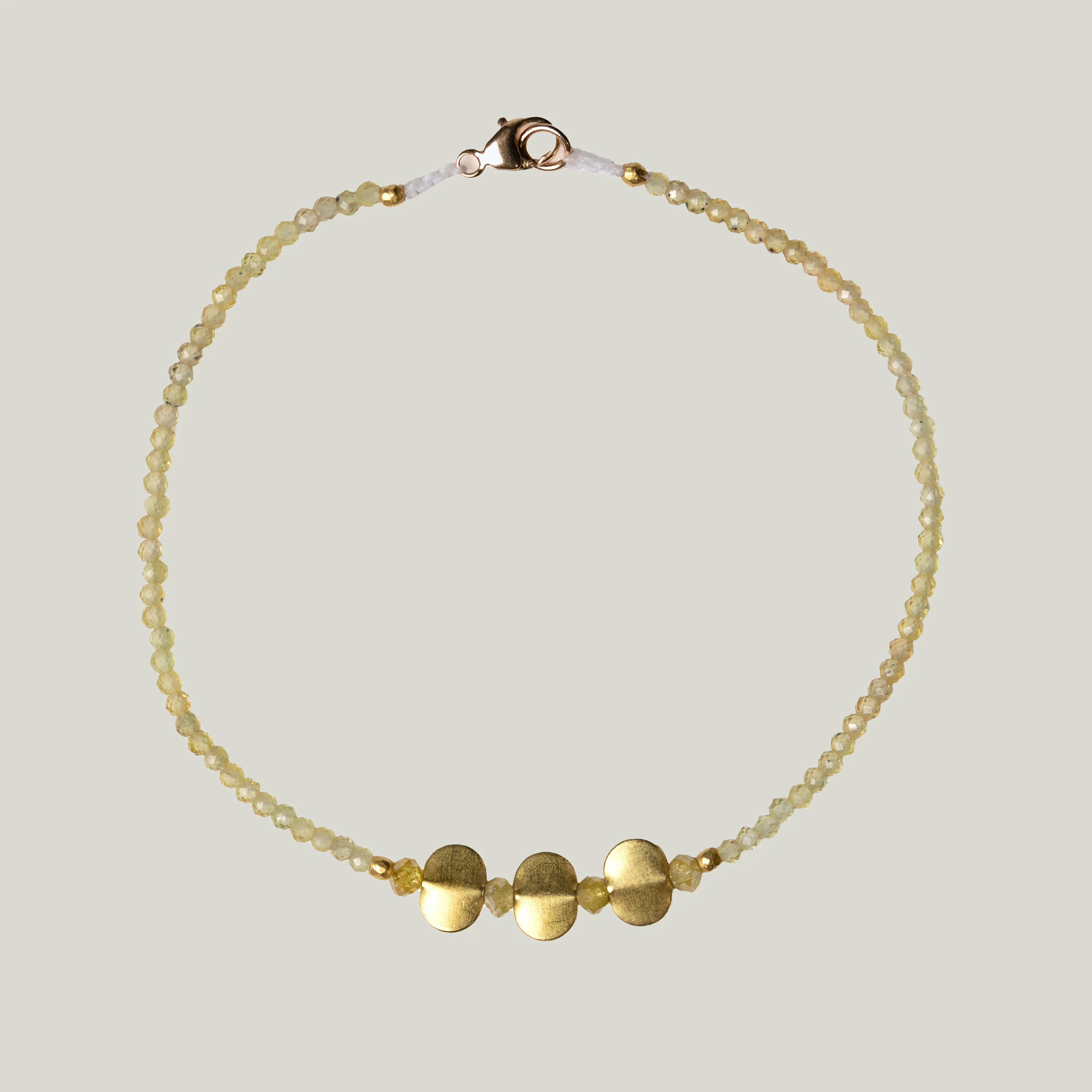 Sapphire & 18Kt Flat Oval Beaded Bracelet
