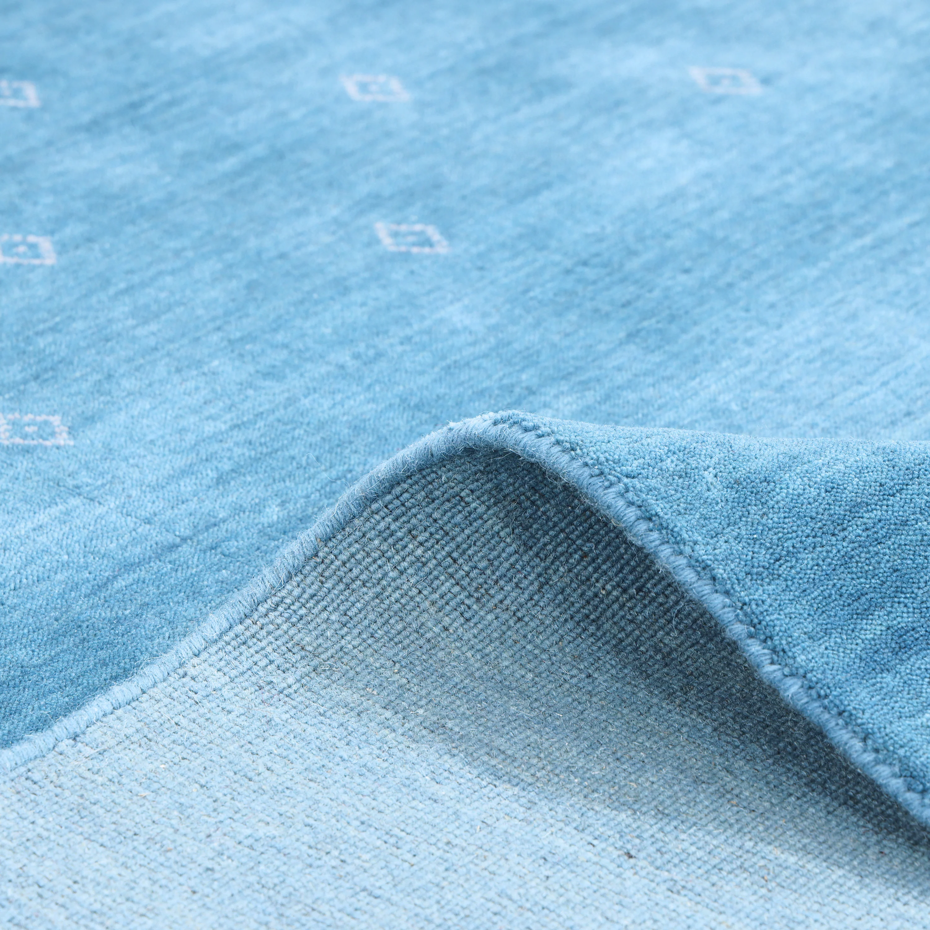 Sapphire Solid Indo Gabbeh Wool Rug - 9' x 12' - Image 5