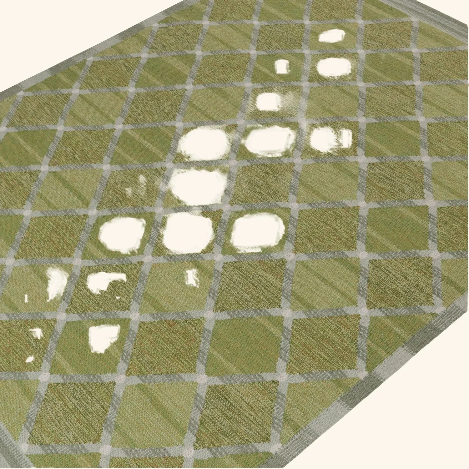Green Flatweave Cotton Rug - 8'1" x 10'3" - Image 3