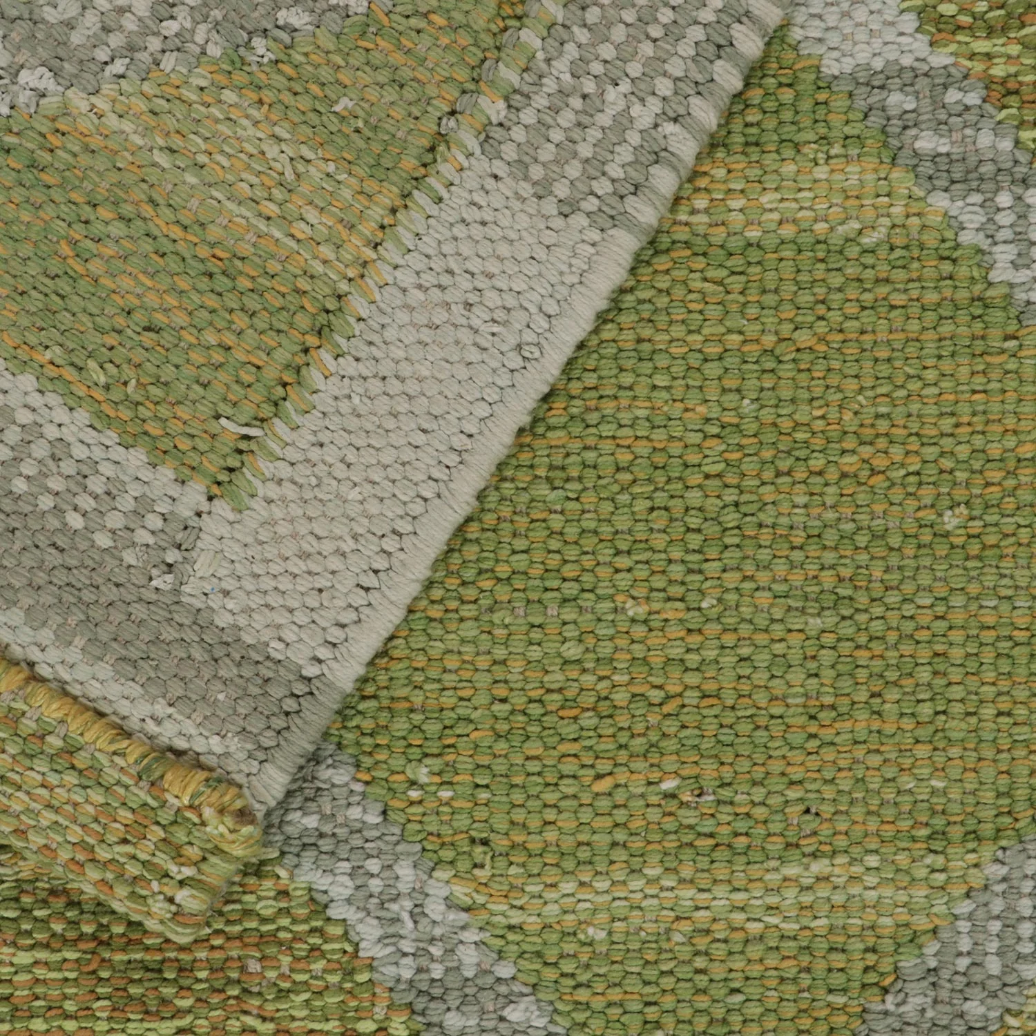 Green Flatweave Cotton Rug - 8'1" x 10'3" - Image 5