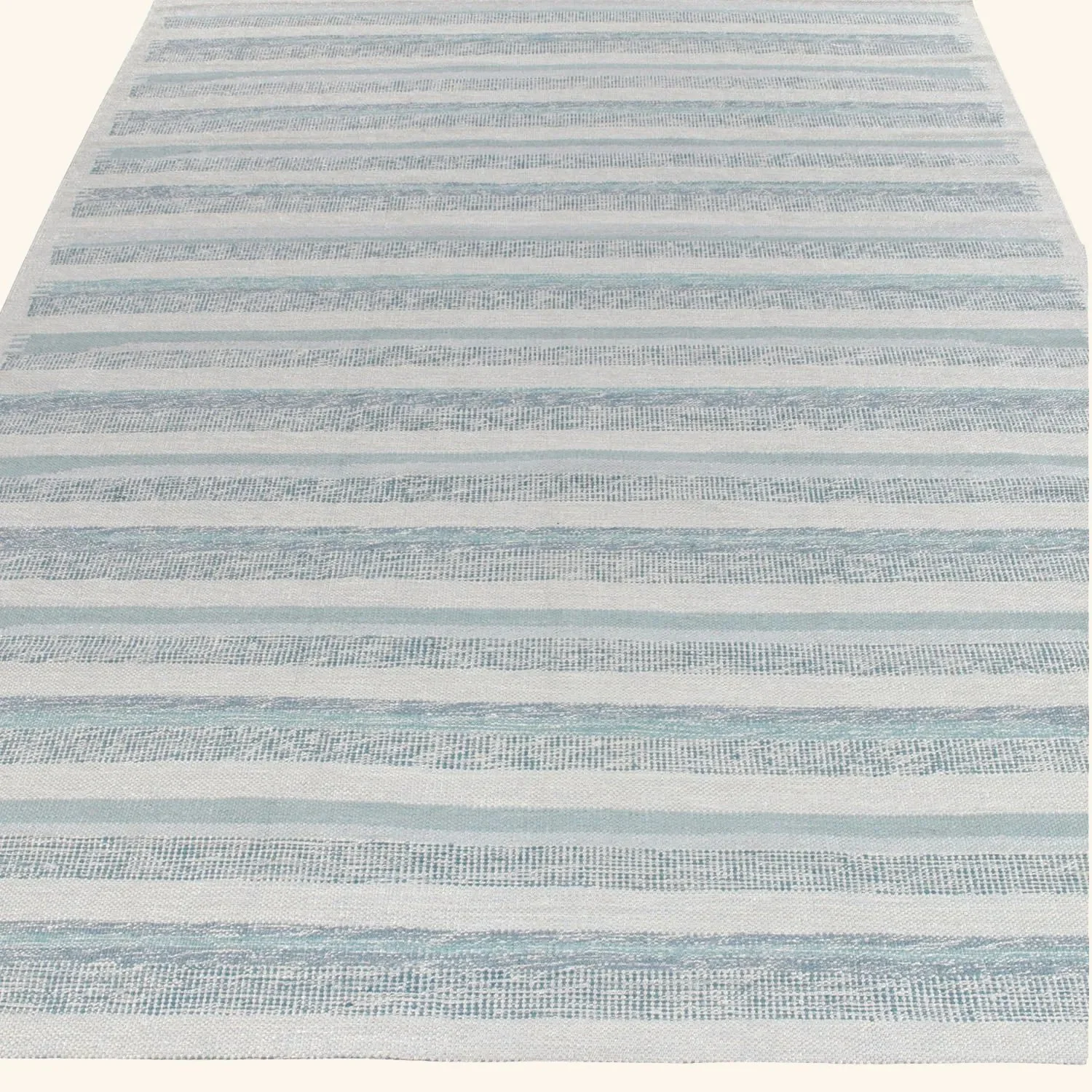 Blue Flatweave Silk Rug - 8'11" x 11'11" - Image 2