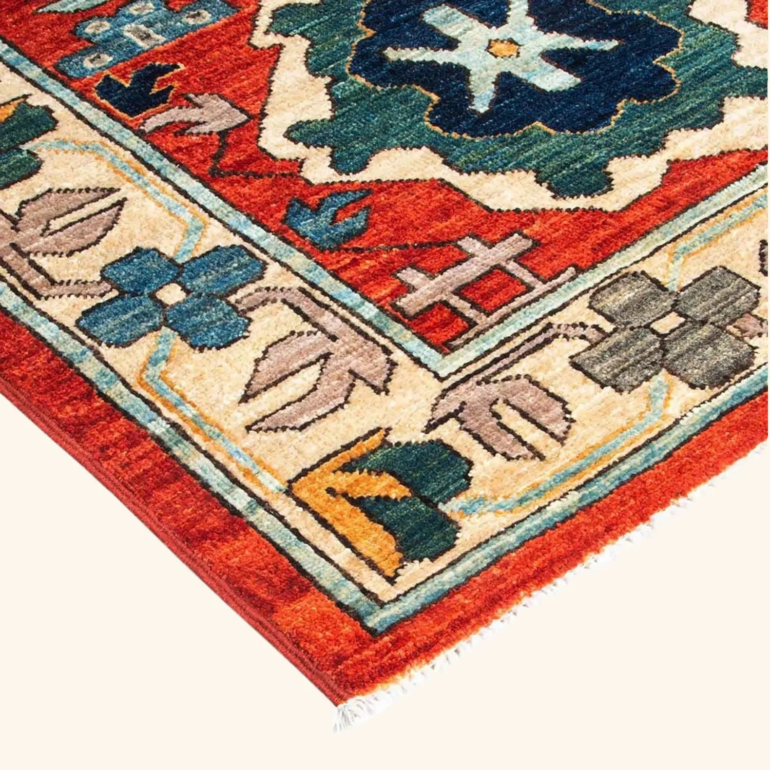 Orange Traditional Wool Rug - 9'10" x 13'7" - Image 2