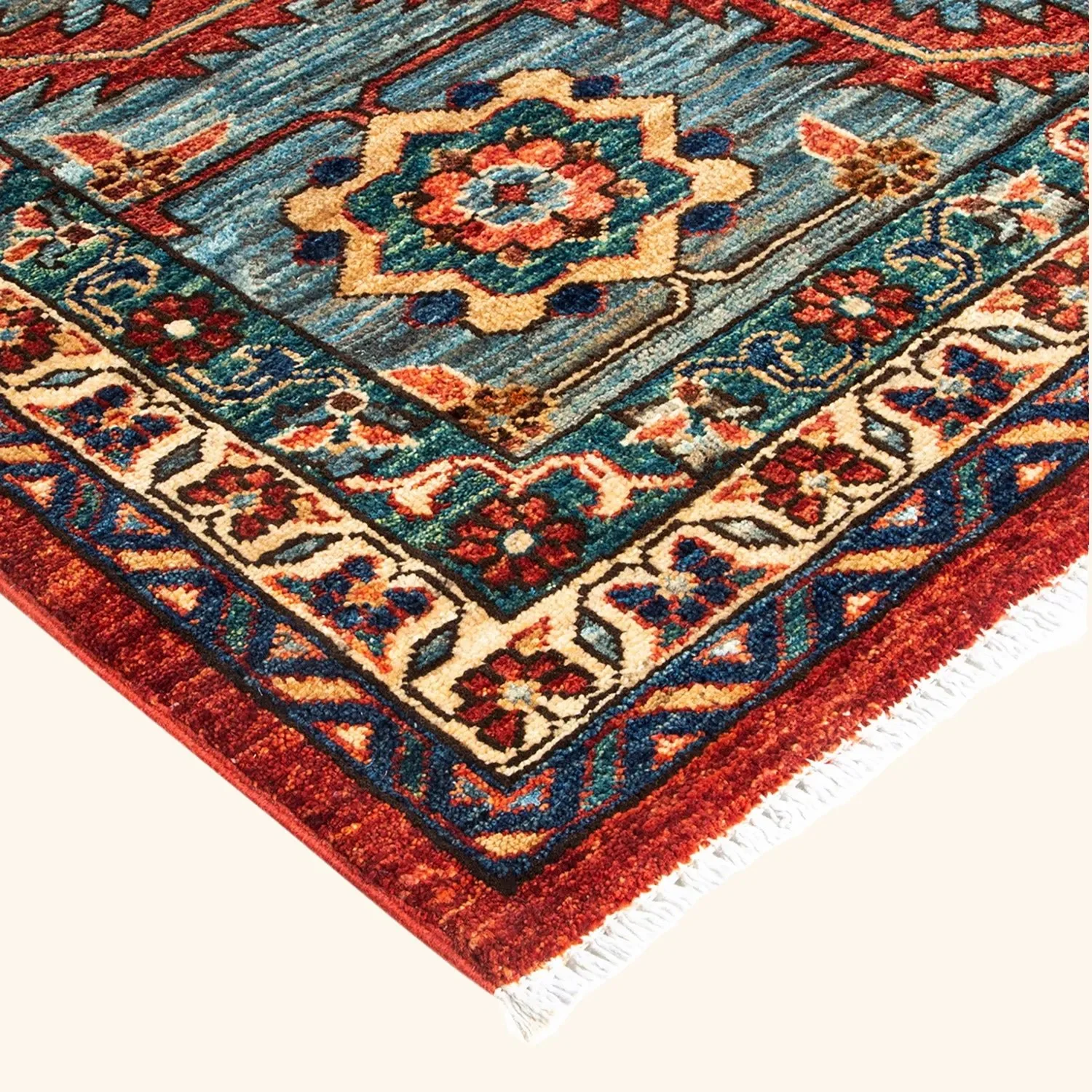 Red Traditional Wool Rug - 11'10" x 14'6" - Image 2