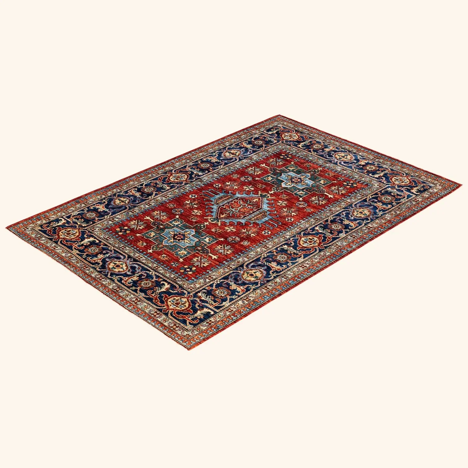 Red Traditional Wool Rug - 4'2" x 6'2" - Image 8