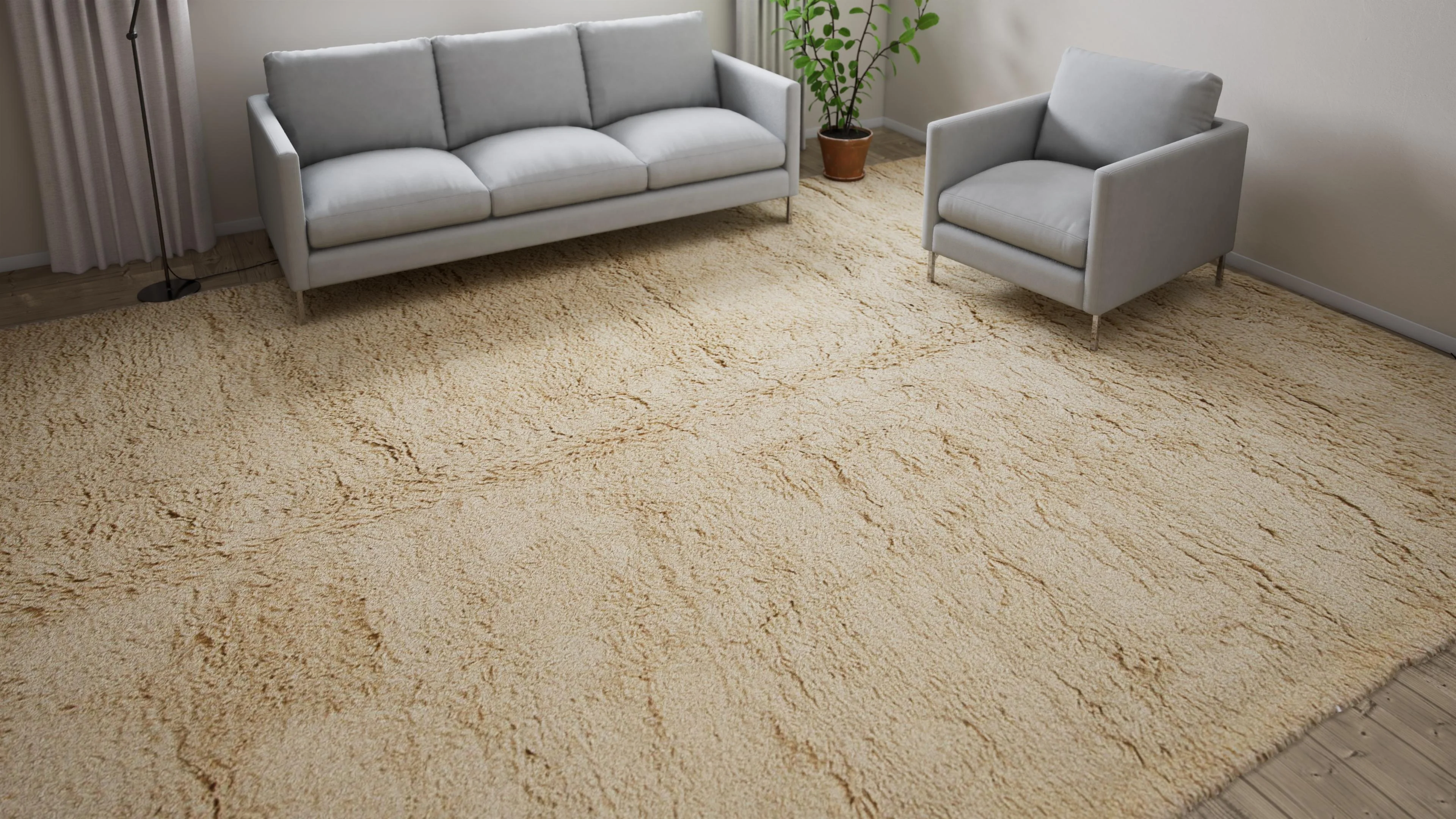 Beige Modern Wool Rug - 12' x 16' - Image 8