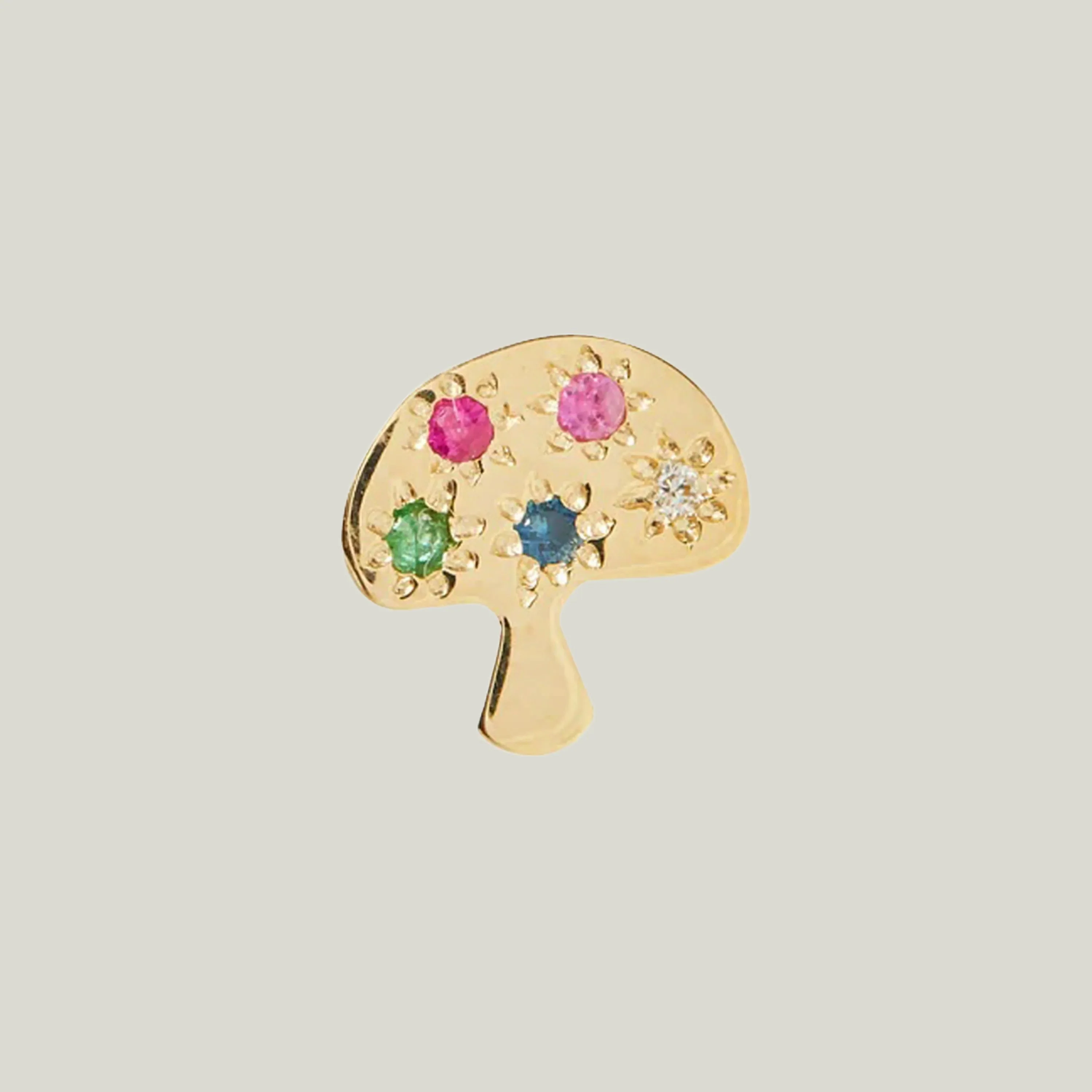 Shroom Stud with Rainbow Gems