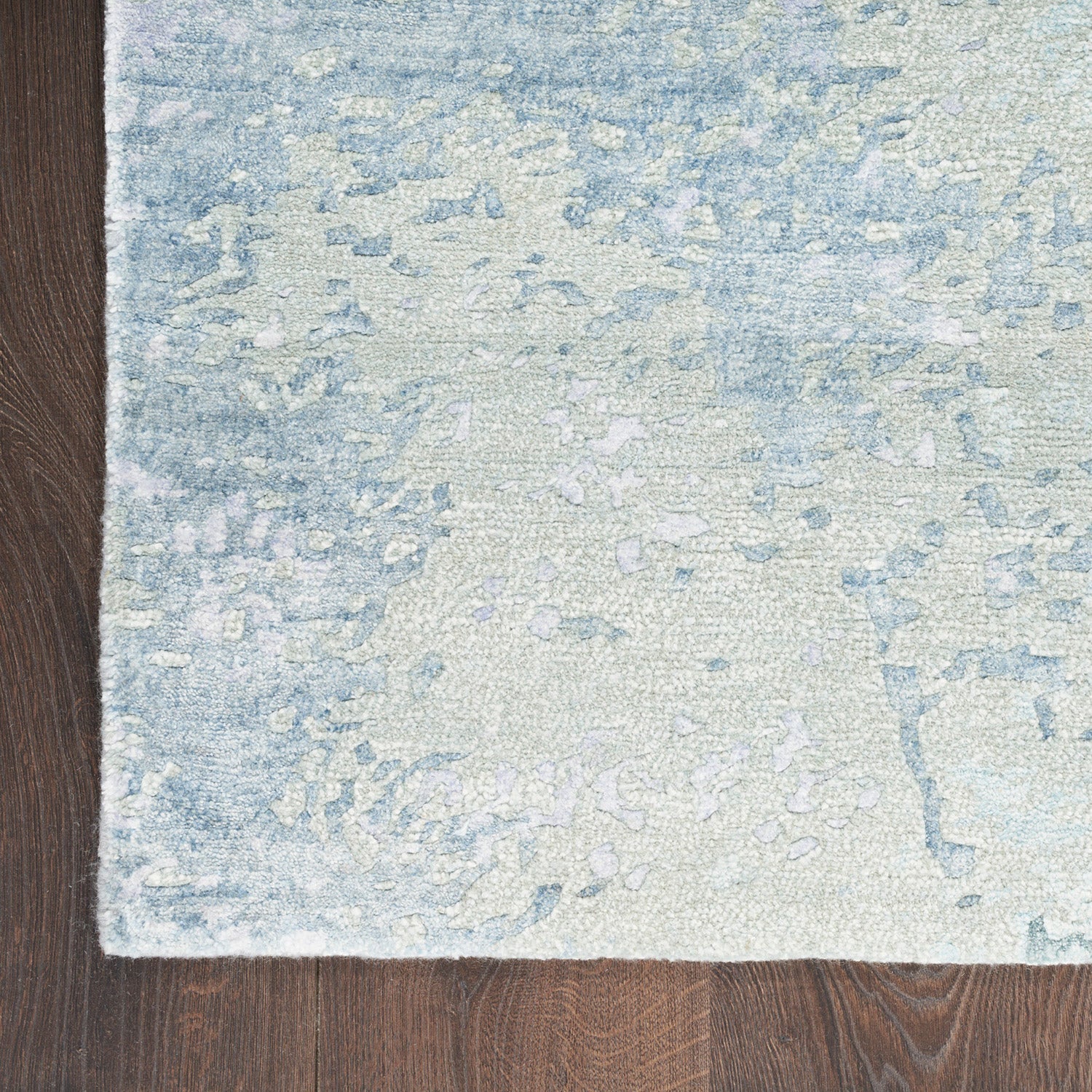 Blue Essentials Green Modern Bamboo Silk Wool Blend Rug - Image 5