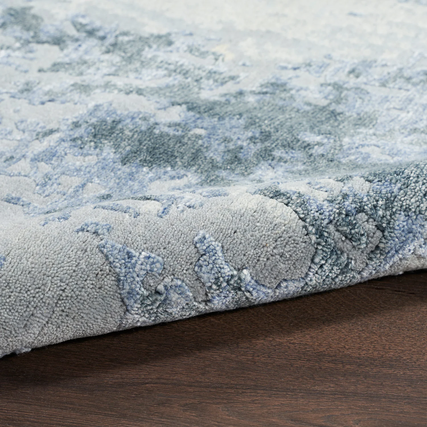 Sky Essentials Blue Modern Bamboo Silk Wool Blend Rug - Image 6