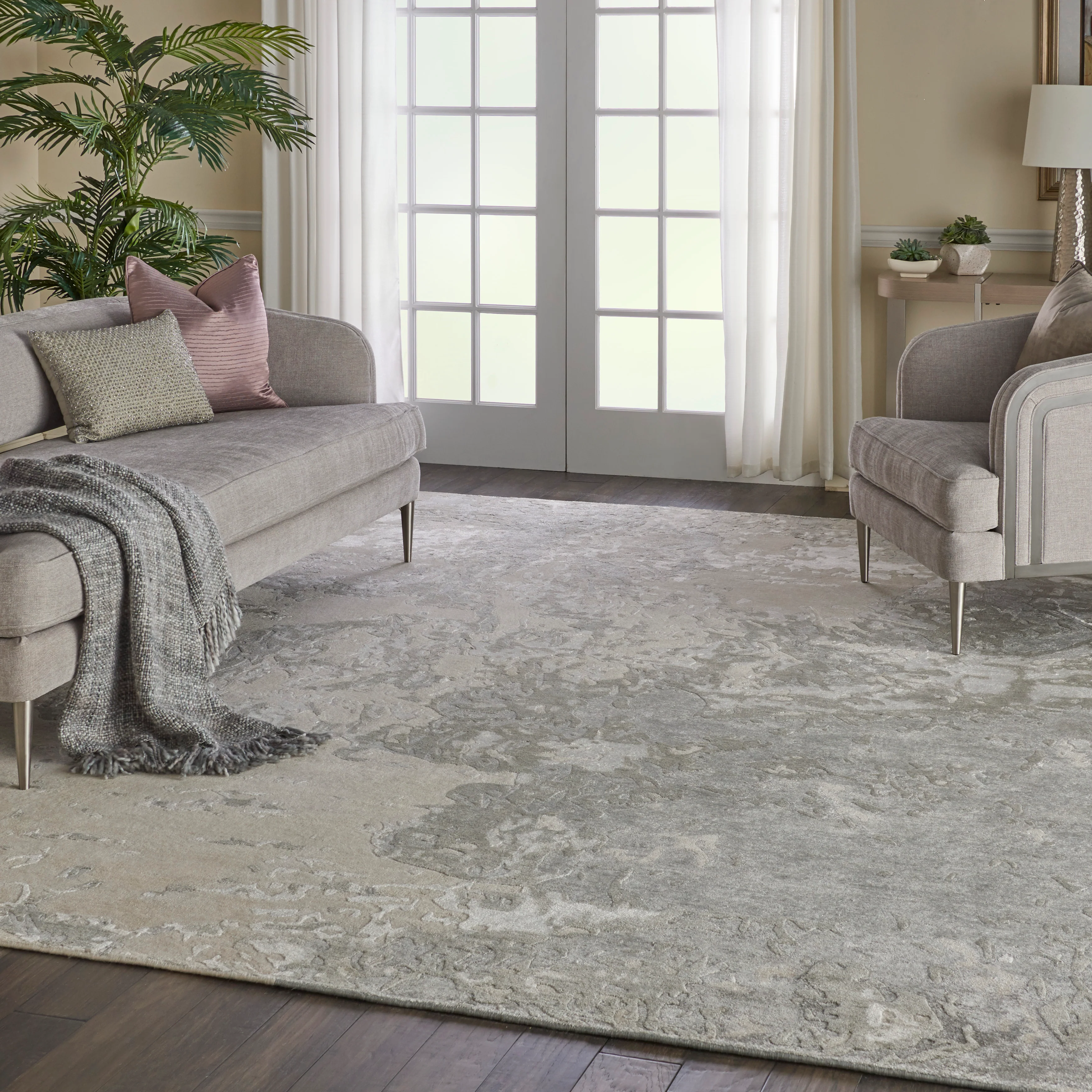 Beige Essentials Abstract Modern Wool Blend Rug - Image 25