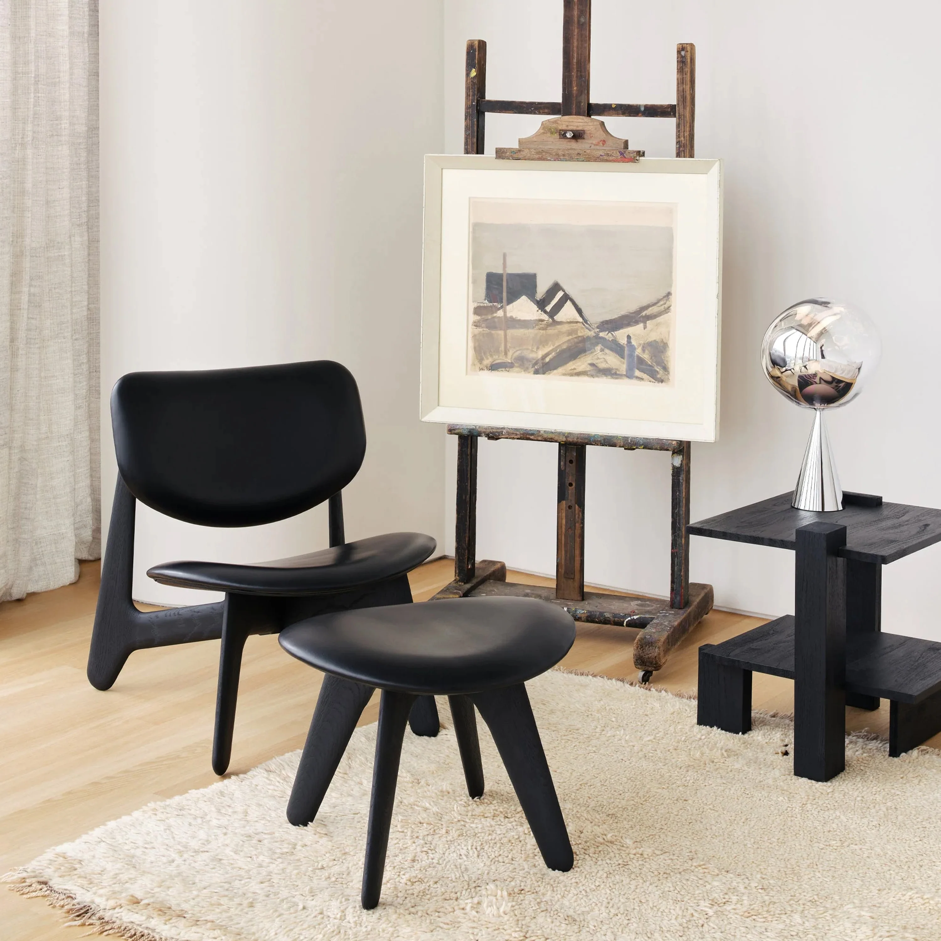 Slab Leather Lounge Chair - Image 7