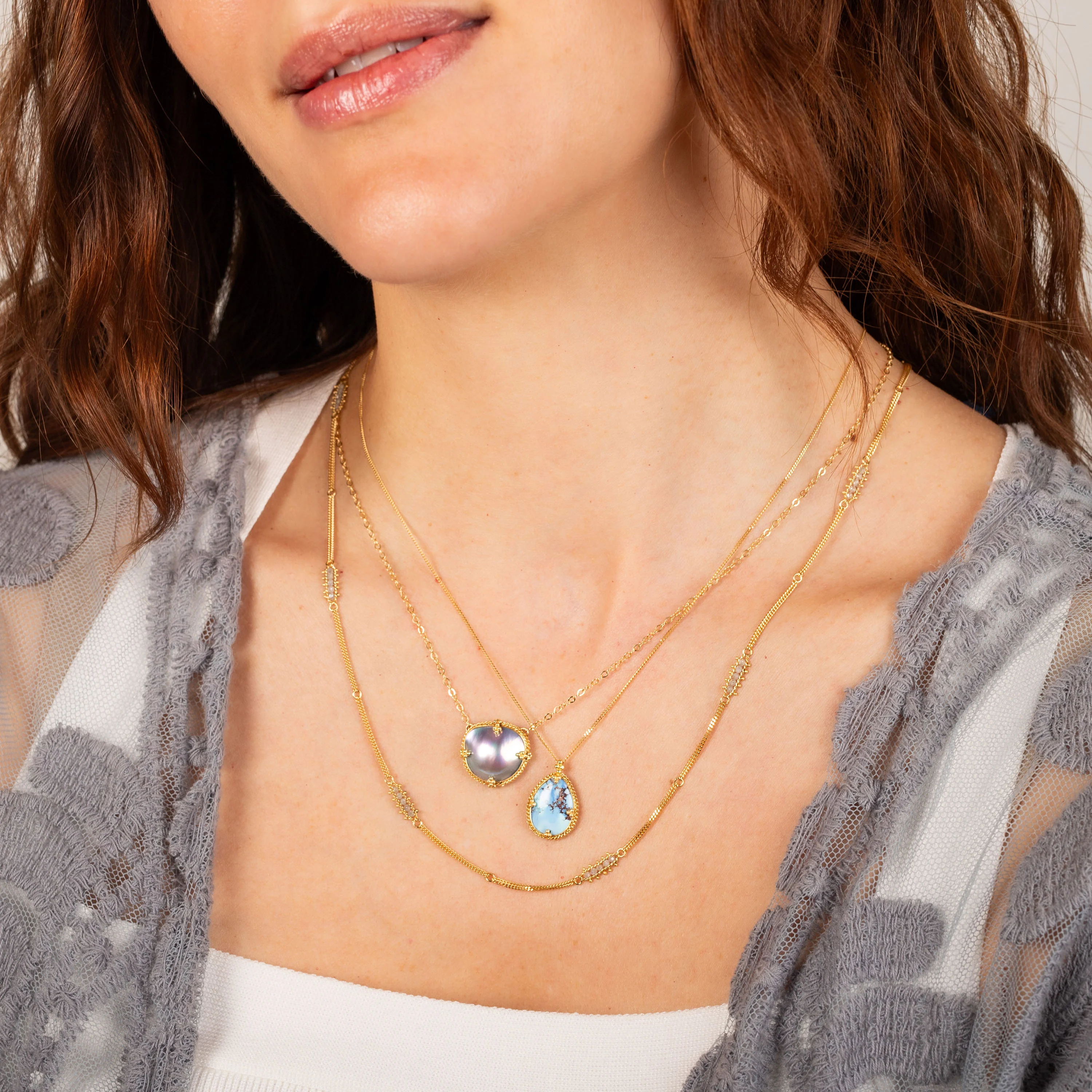 Small Turquoise 18k One-of-a-Kind Necklace - Image 2