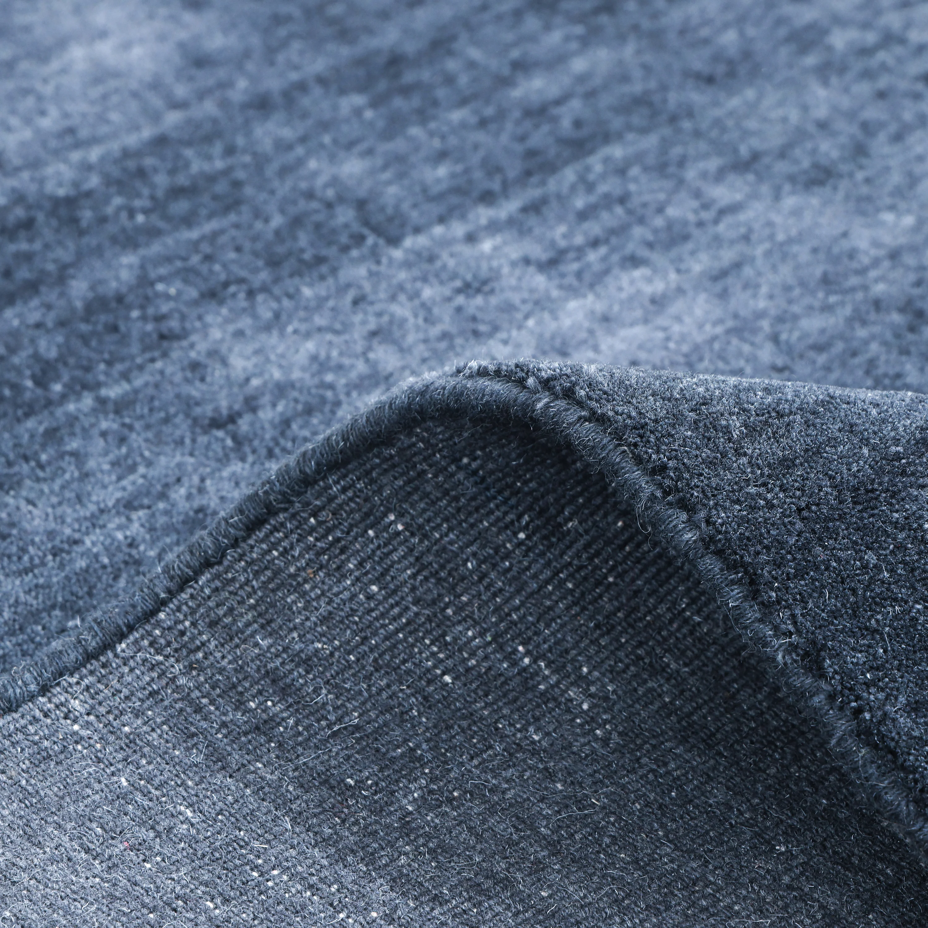Blue Solid Wool Rug - 8' x 10' - Image 5