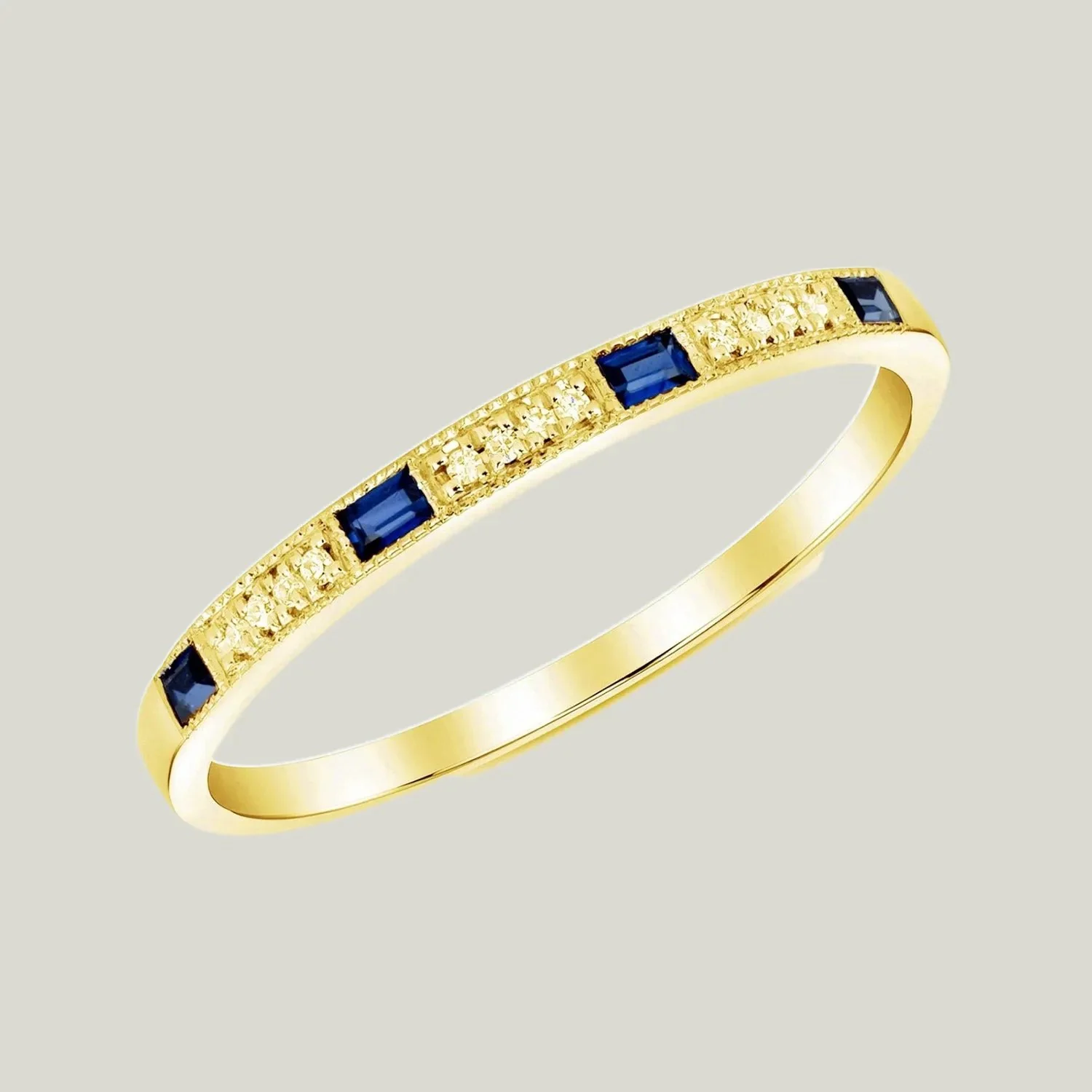 Stacking Sapphire Diamond Ring, Size 7