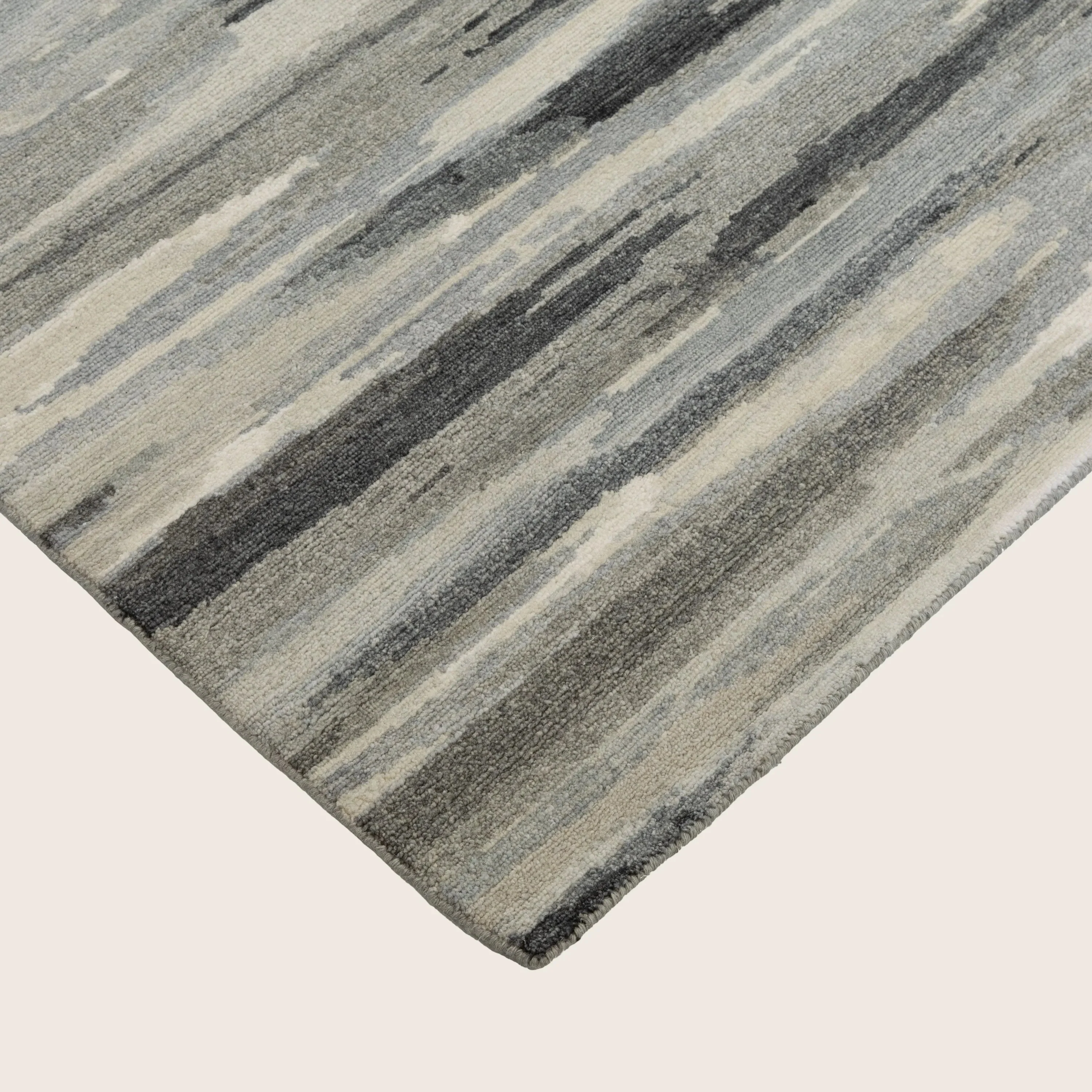 Charcoal Contemporary Tibetan Wool Silk Blend Rug - 9' x 12' - Image 3