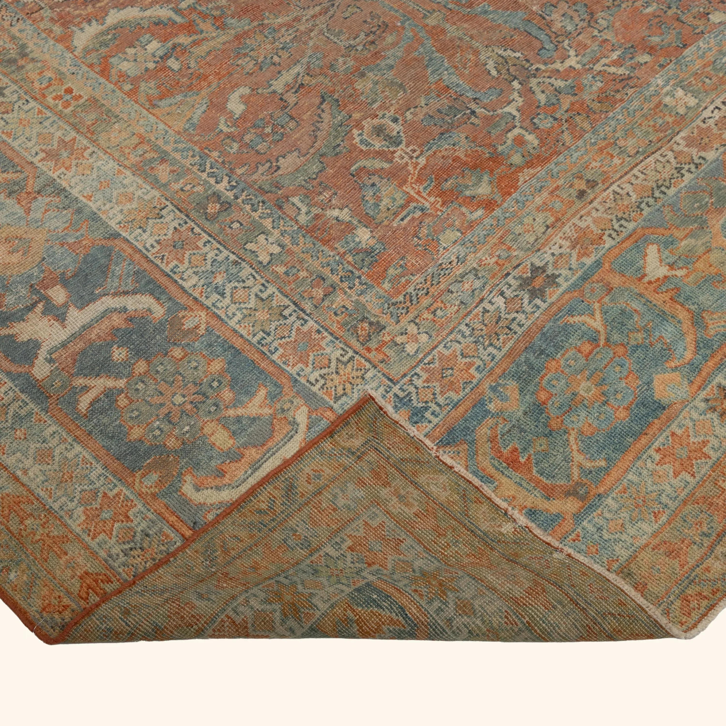 Rust Antique Mahal Rug - 10'4" x 13'7" - Image 4
