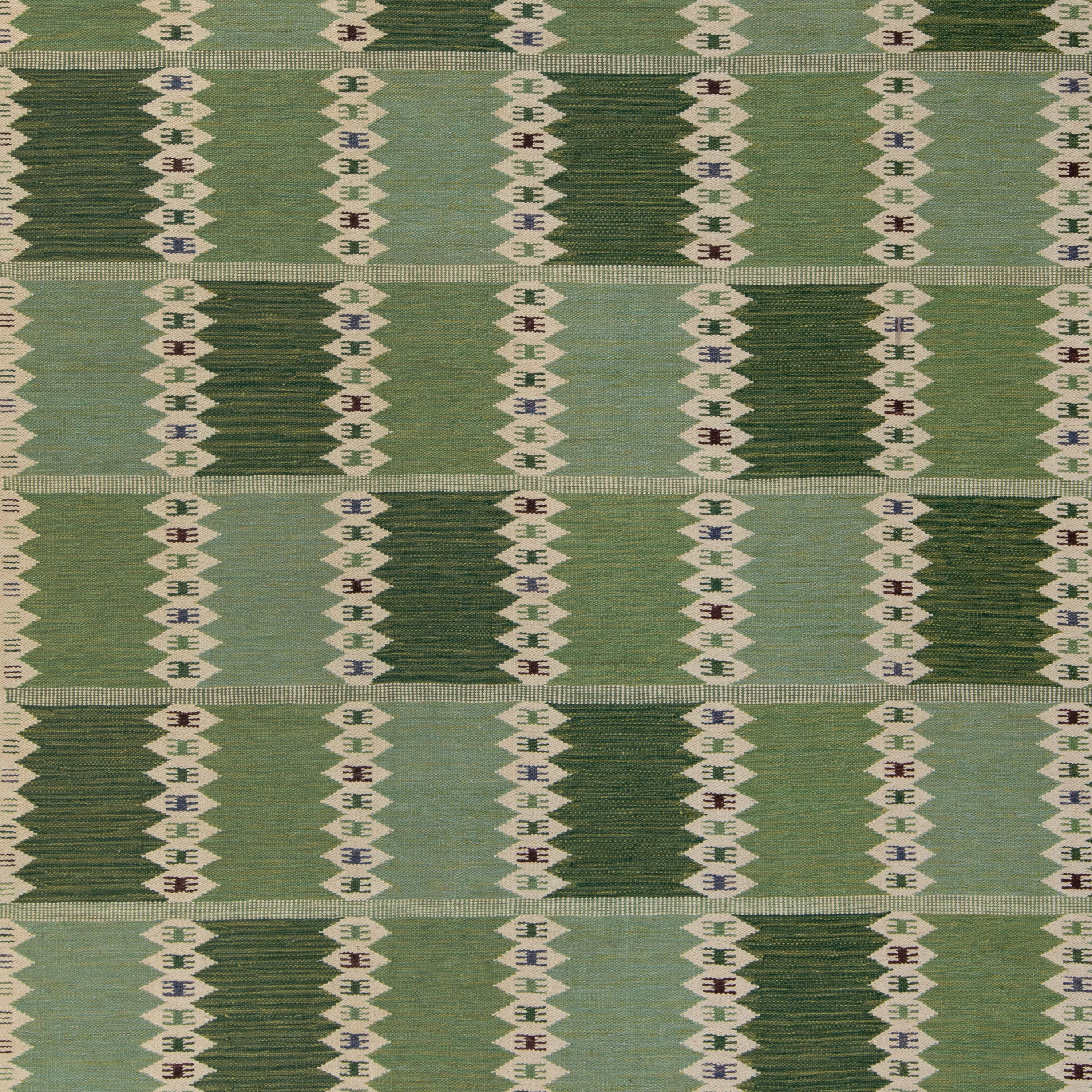 Green Mid-Century Flatweave Wool Rug - 10' x 14' - Image 2