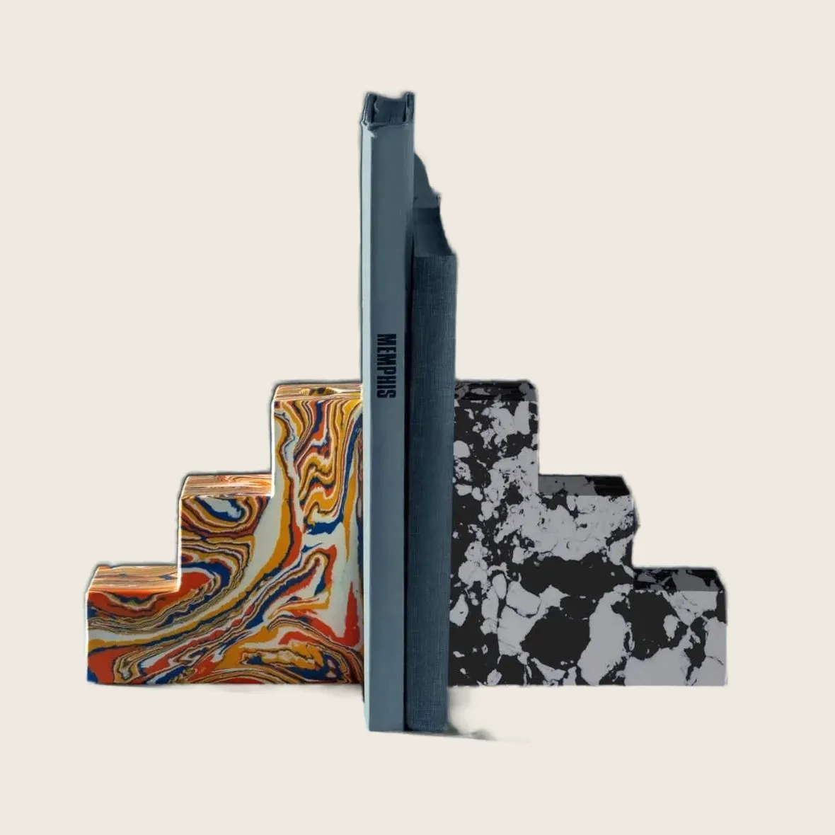 Swirl Stepped Bookends x2 - Image 2