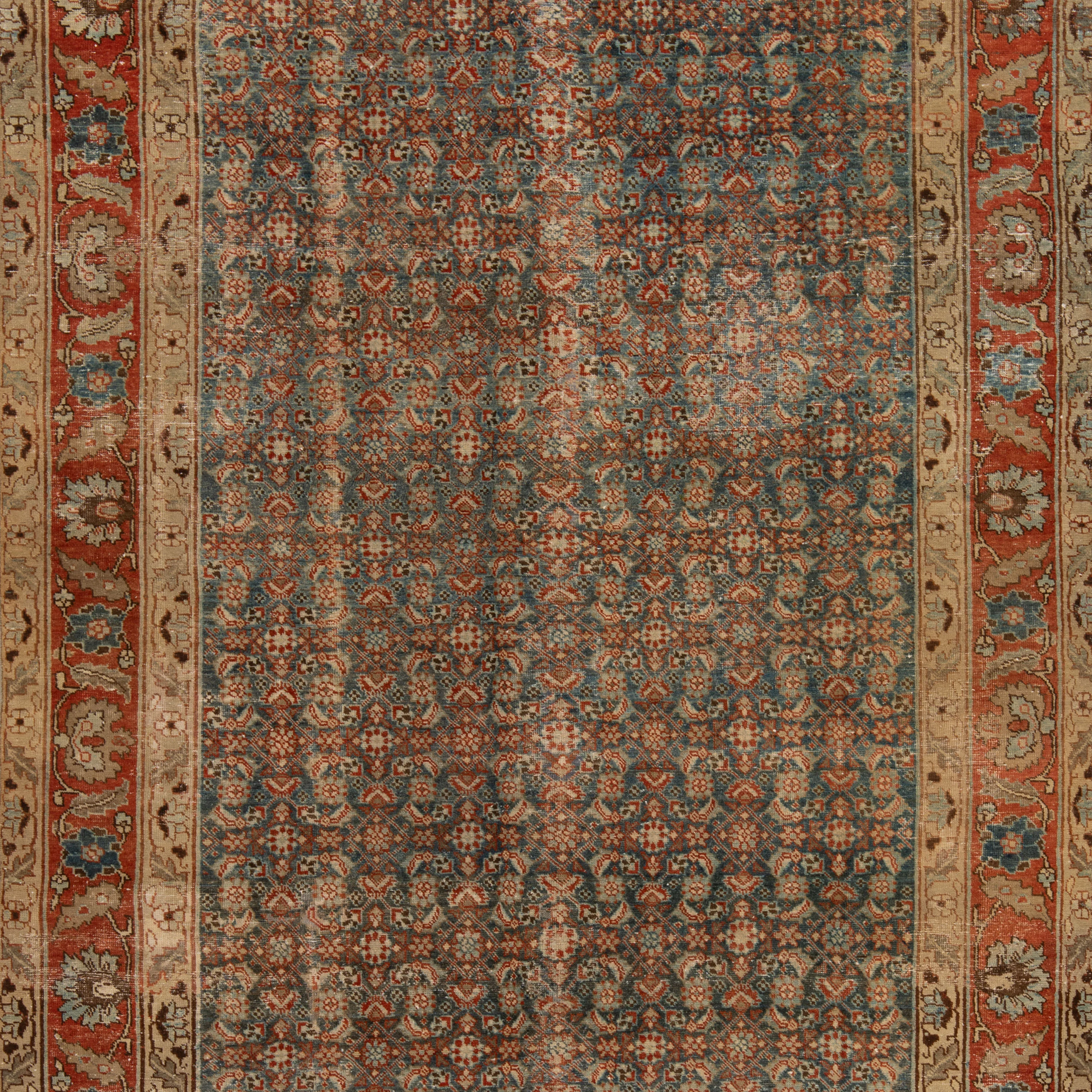 Blue Tabriz Vintage Rug - 7' x 10'6" - Image 2