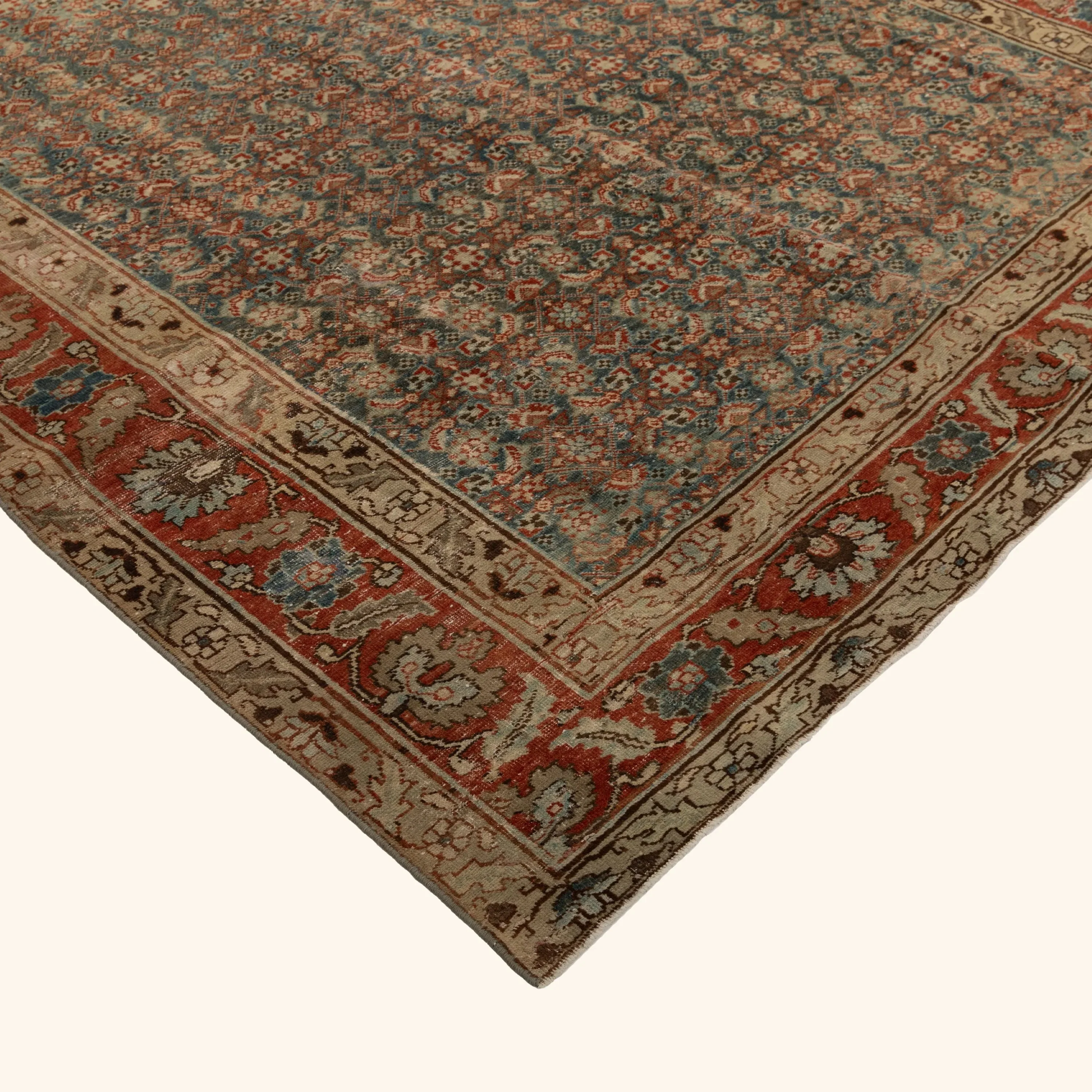 Blue Tabriz Vintage Rug - 7' x 10'6" - Image 3