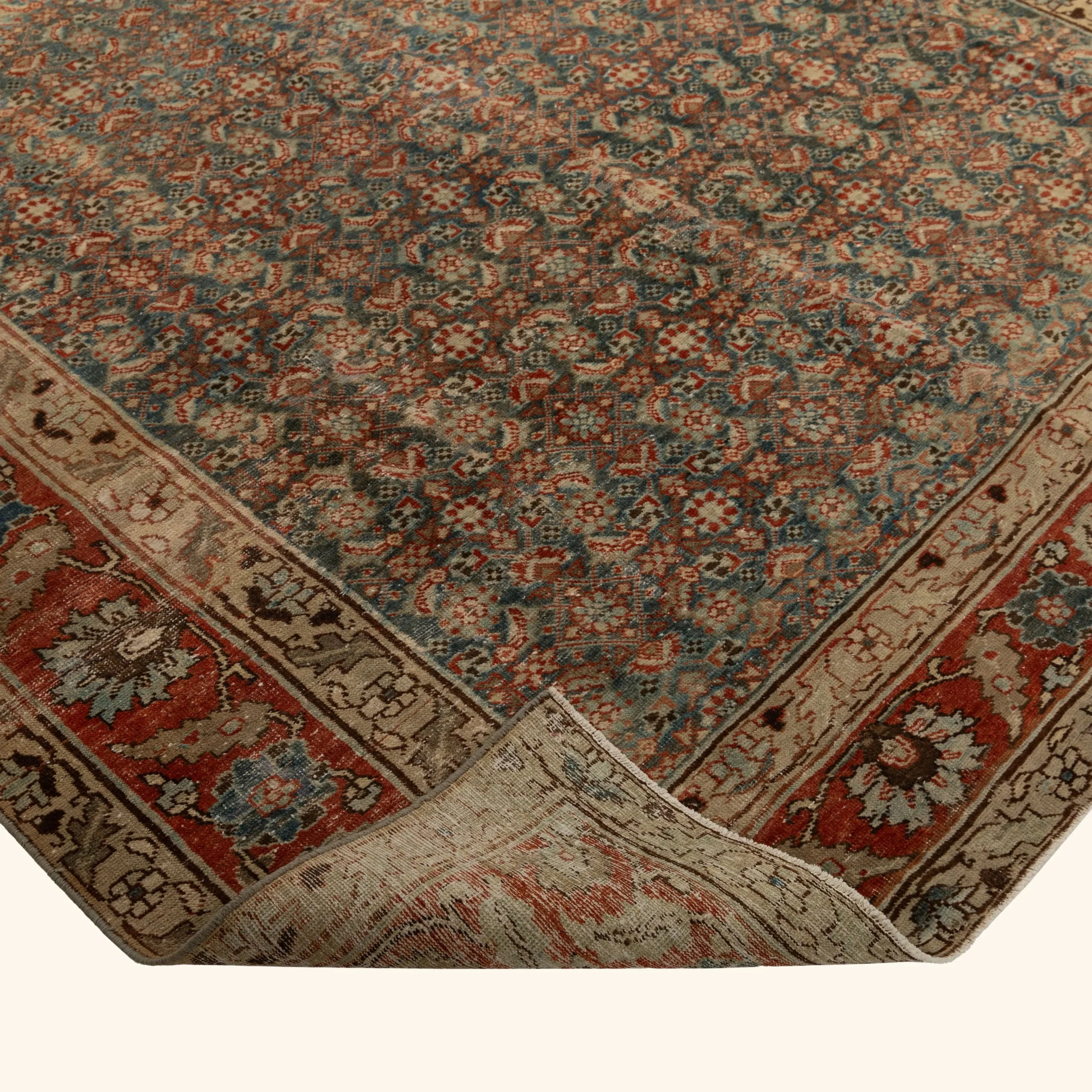 Blue Tabriz Vintage Rug - 7' x 10'6" - Image 4