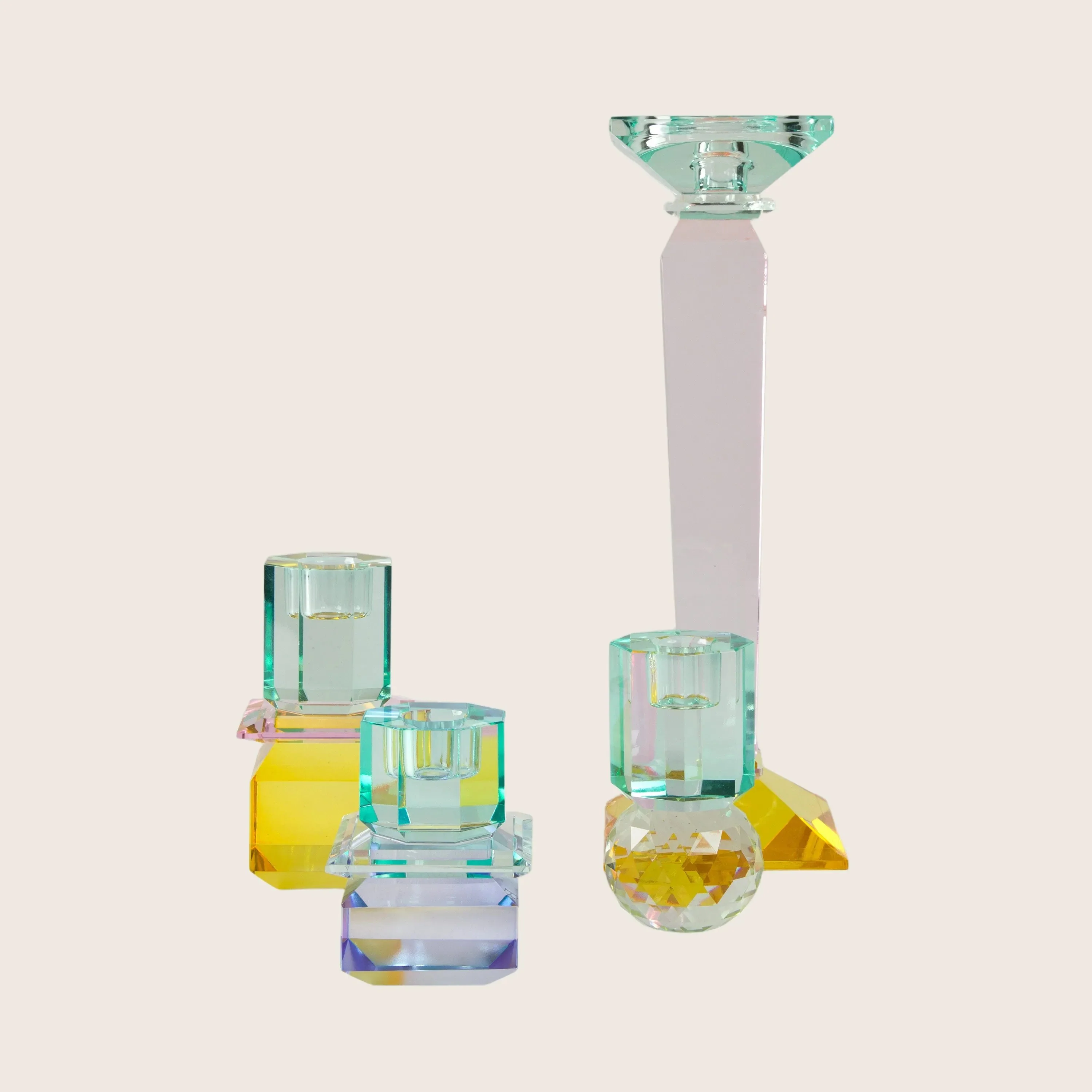 Tall Column Ornamental Crystal Candle Holder - Image 4