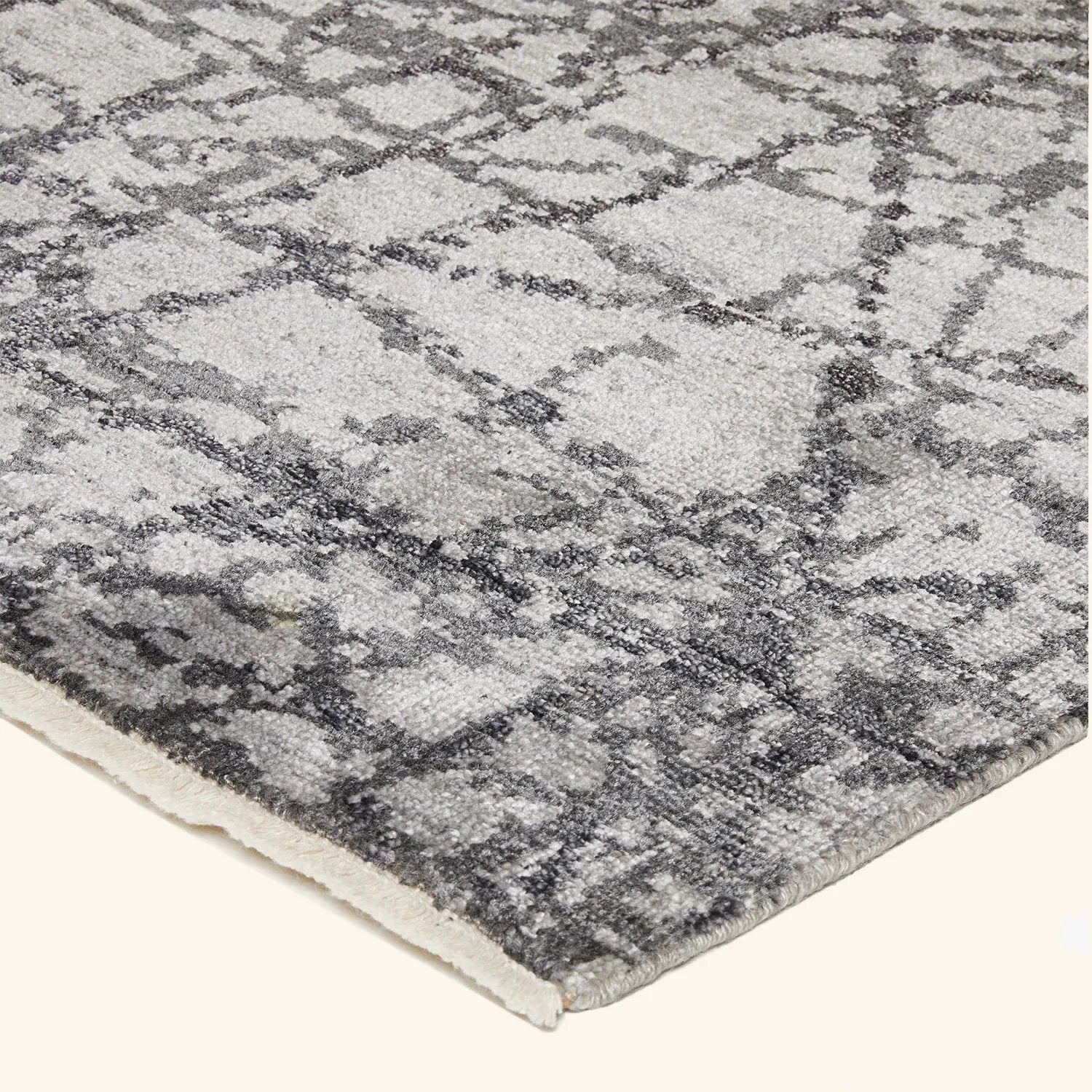 Grey Modern Wool Blend Rug - 7'1" x 9'1" - Image 4