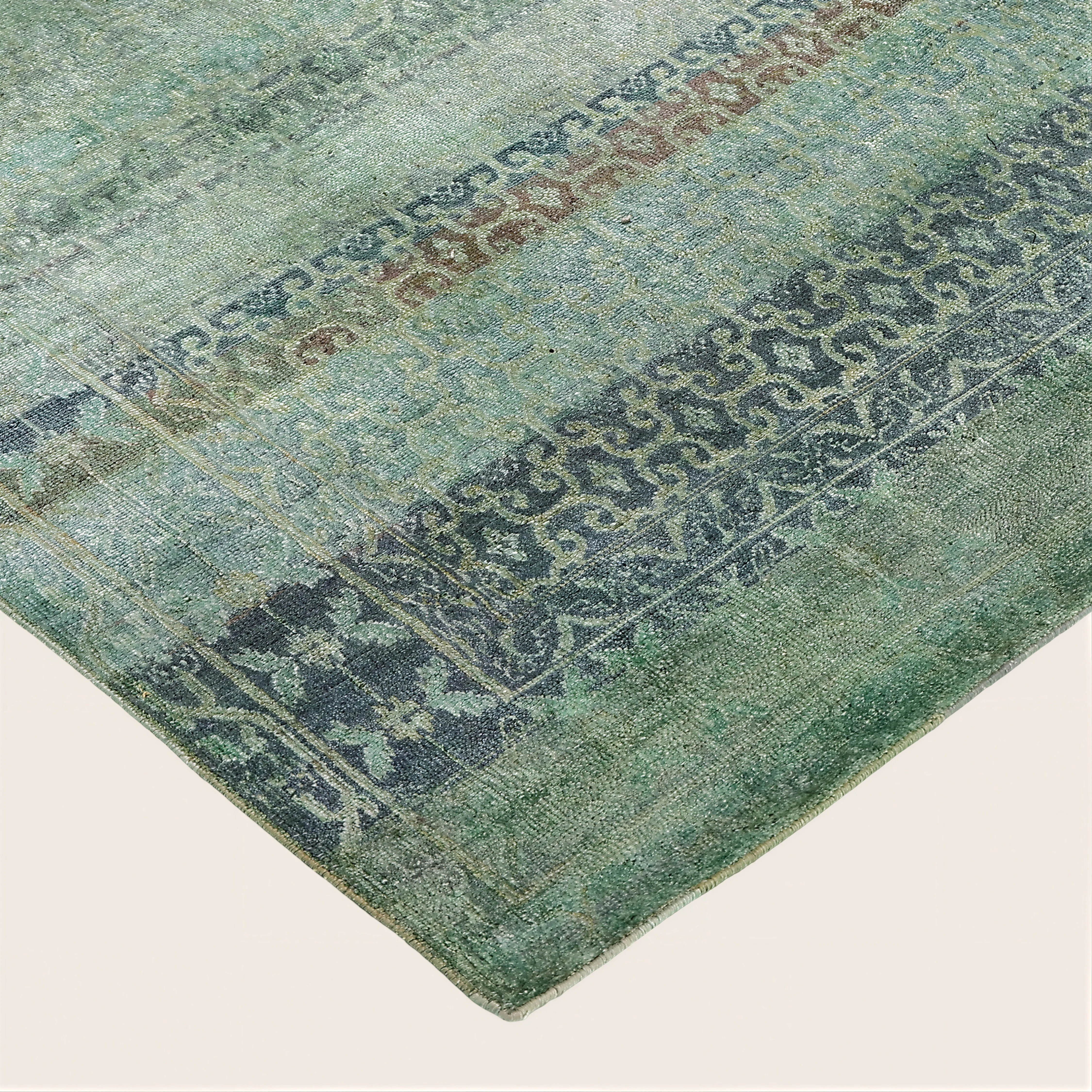 Teal Alchemy Transitional Silk Rug - 8'11" x 11'11" - Image 2